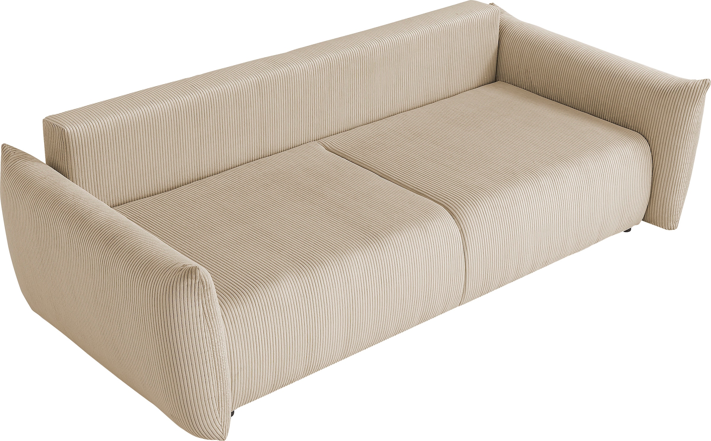 INOSIGN 3-Sitzer »MAVAS Schlafsofa mit Bettkasten«, ca.240/108cm (Liegefläche 212/145 cm), Cord, Chenille, Struktur