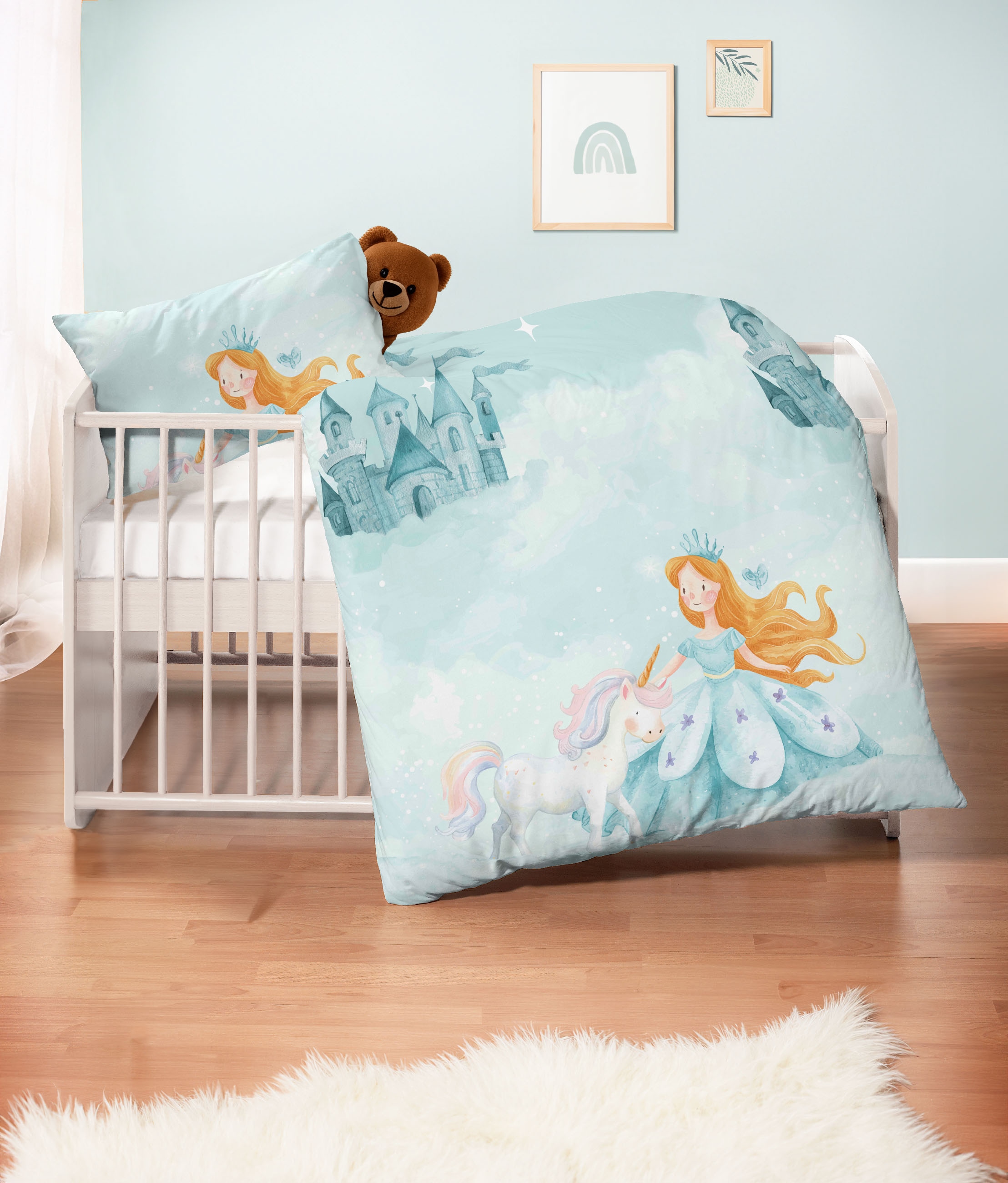 Biberna Kinderbettwäsche »0004524« 2 Stk. tlg. wohlig warm + weich, pflegeleicht, 100% Baumwolle, Reißverschluss