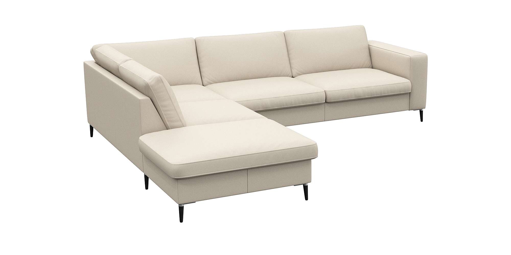 FLEXLUX Ecksofa "Fiore, super Sitzkomfort durch Kaltschaum im Sitz, L-Form" günstig online kaufen