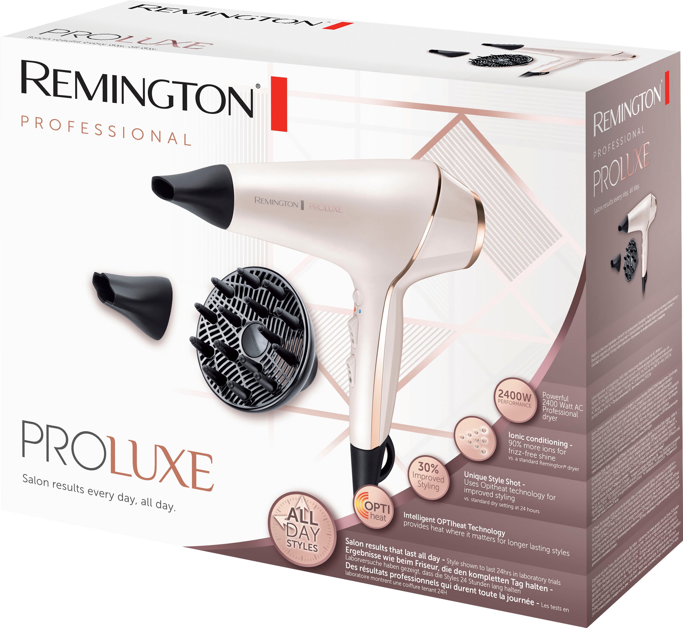 Remington Haartrockner »PROluxe (AC9140)«, 2400 W, 3 Aufsätze, 2.400 Watt,  Ionengenerator, Stylingdüse & Diffusor im Online-Shop kaufen