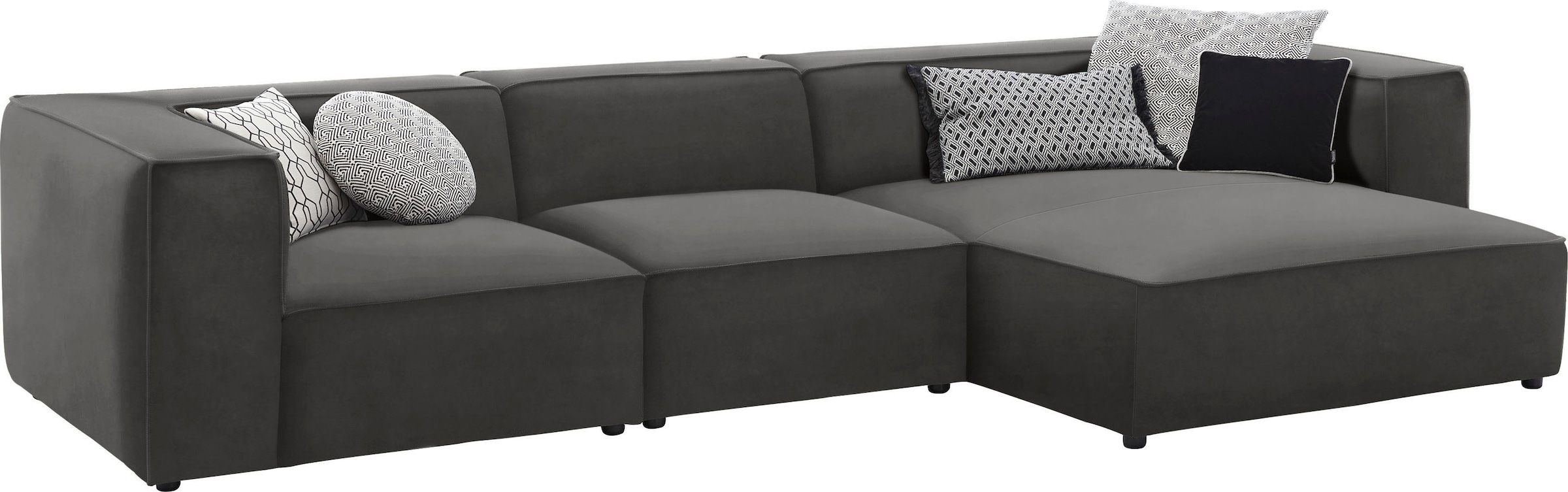 W.SCHILLIG Ecksofa »around-the-block«, mit eleganter Biese, mit Federkern, Breite 341 cm