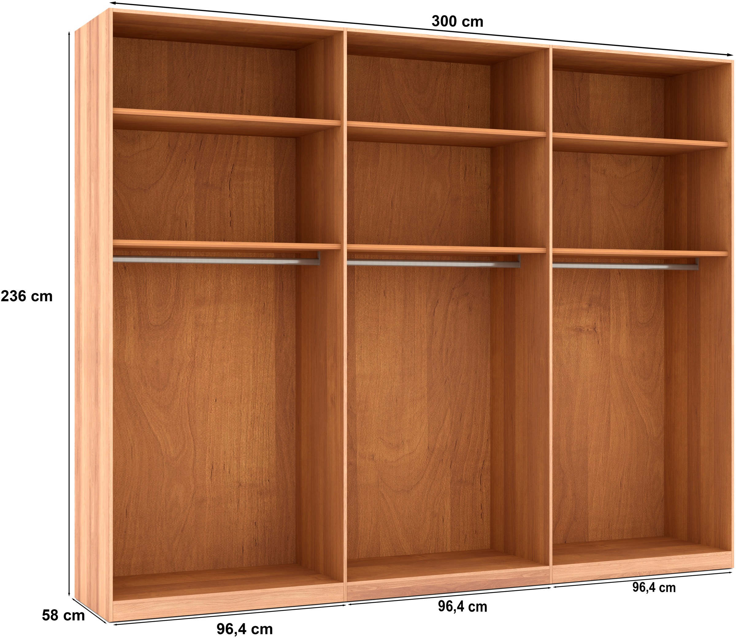 Musterring Drehtürenschrank »Sorrent, Kleiderschrank«, (mit Türdämpfern, in 5 Breiten & 2 Höhen, extra Böden, MADE IN GERMANY), Türen in Eiche massiv mit Absetzung in Schiefer, verschiedene Maße