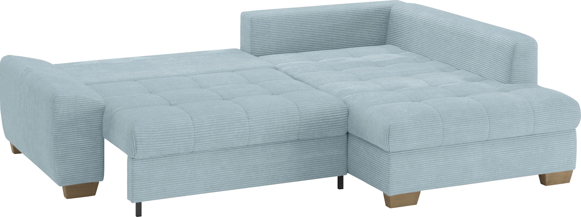 Mr. Couch Ecksofa »Nikita II, L-Form, bis 140kg pro Sitzplatz belastbar«, mit Kaltschaumpolsterung, wahlweise mit Bett und Bettkasten