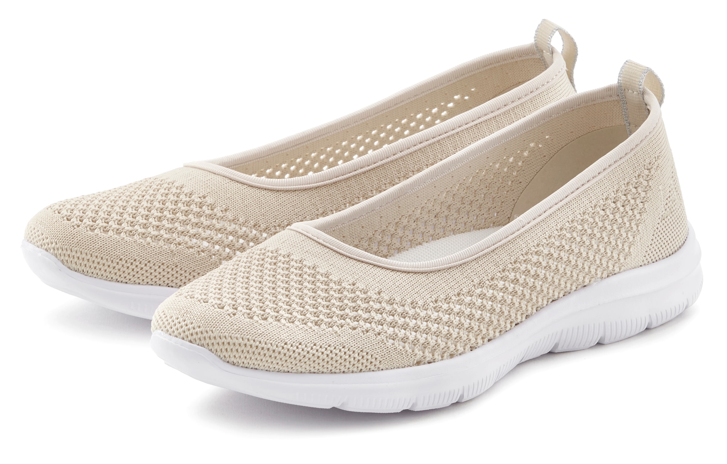LASCANA Sneaker Ballerinas, ultraleichter Slipper, Slip-On-Sneaker, Freizeitschuh VEGAN