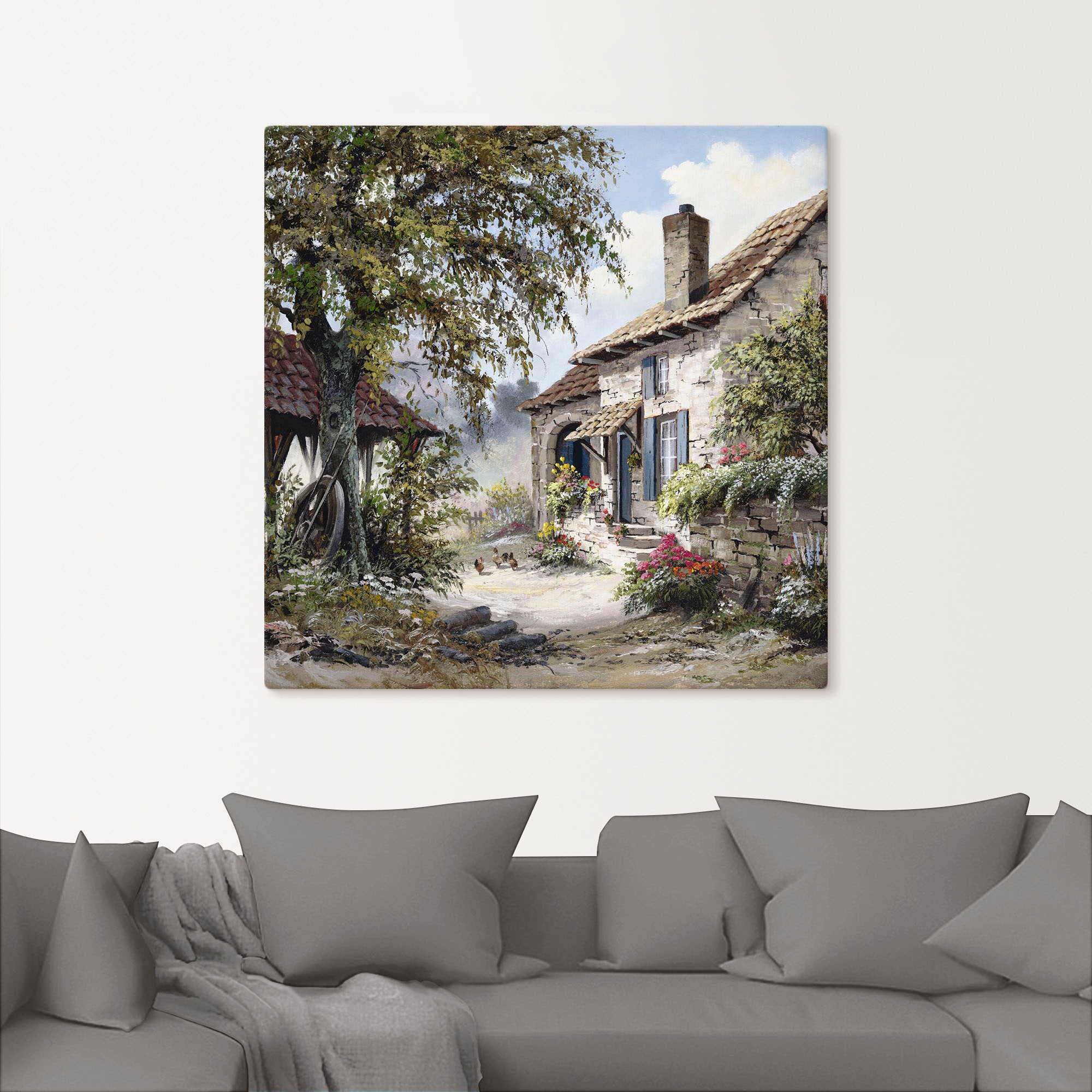 Artland Wandbild »Opa's Haus«, Garten, (1 St.), als Leinwandbild, Wandaufkleber in verschied. Größen