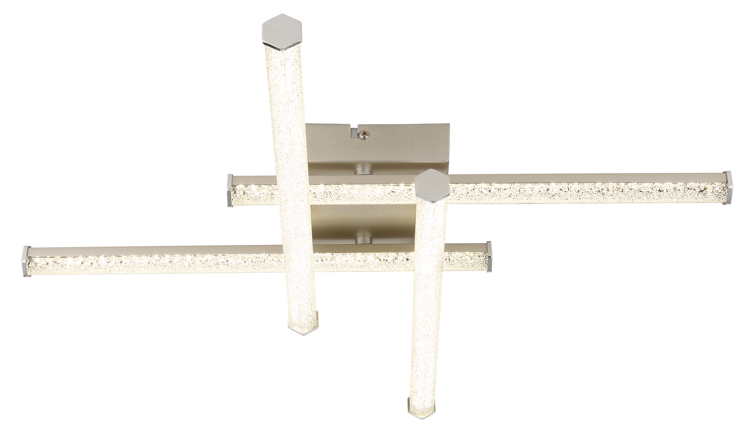 GLOBO LIGHTING LED Deckenleuchte »KIRINA« LED-Modul Tageslichtweiß Deckenlampe/Nickel/Dreh-/Schwenkbar/4000K/Kunststoffkristalle