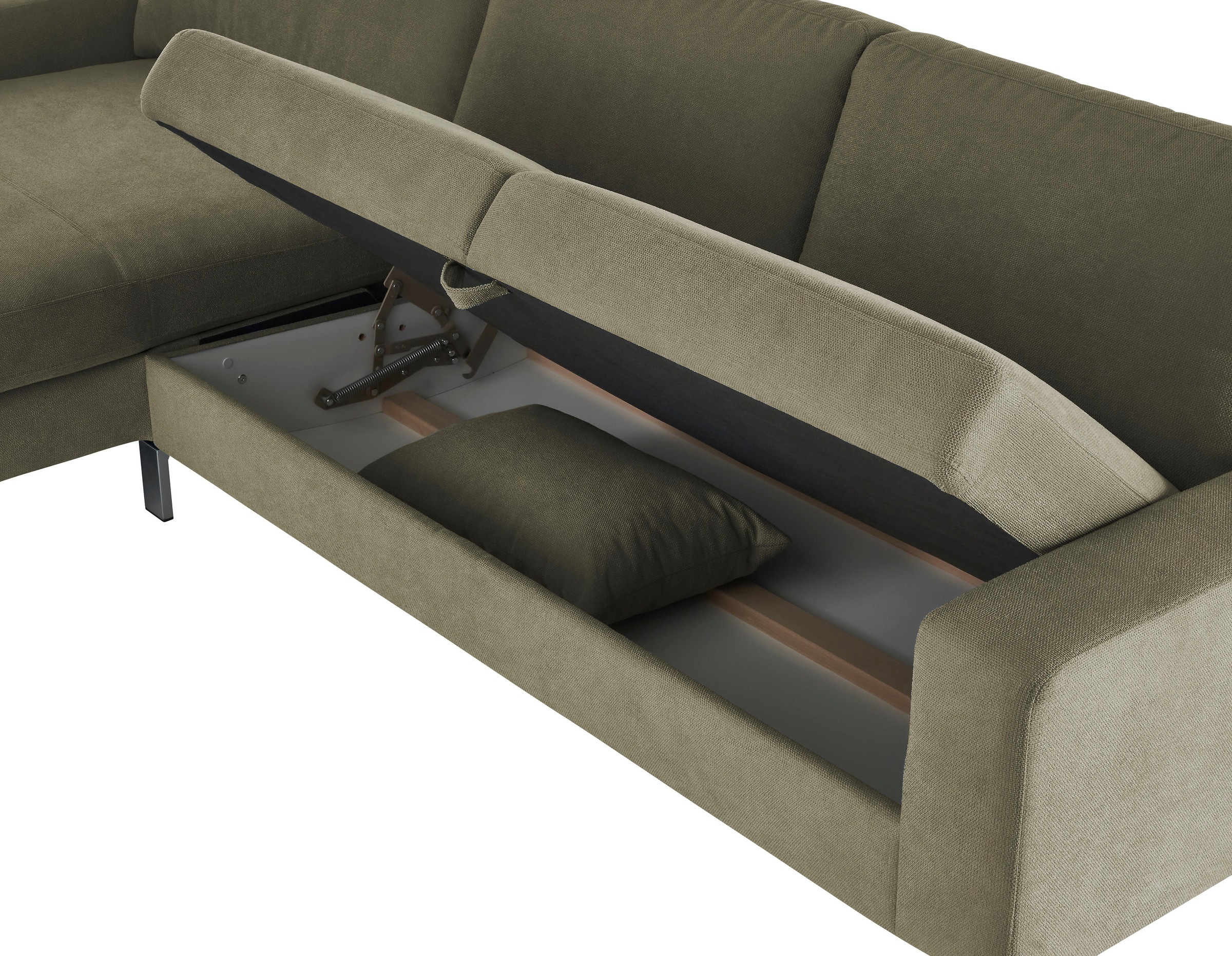 3C Candy Ecksofa »Lecce, wahlweise PUR-Schaumstoff oder Tonnentaschenfederkern«, Bett im 2,5-Sitzer, teilmotorische Schlaffunktion im Longchair, L-Form