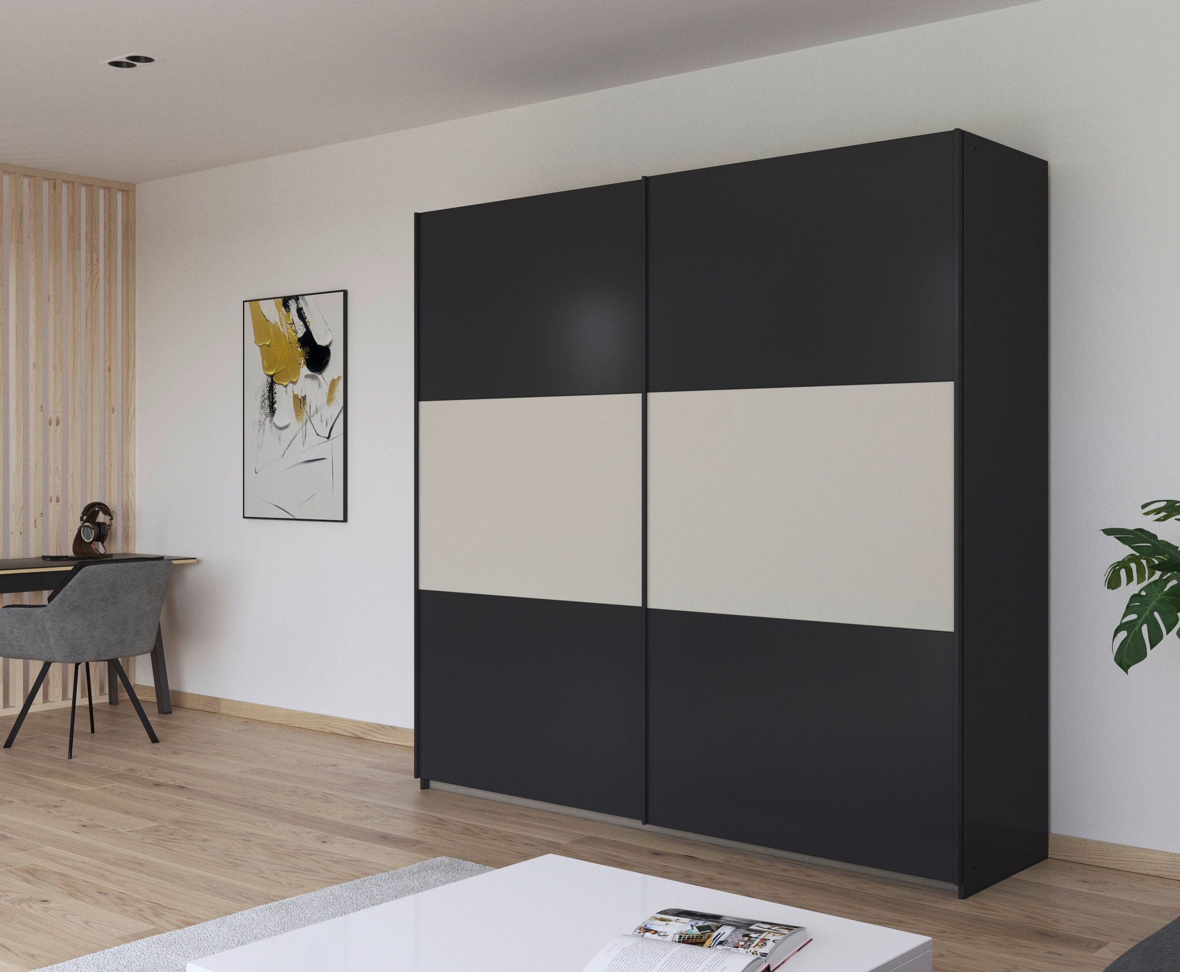 rauch Schwebetürenschrank »Kleiderschrank Schrank Garderobe Garderobenschrank Wäscheschrank NEO«, (in 3 verschiedenen Ausstattungen BASIC/CLASSIC/PREMIUM), mit großzügigem Stauraum und vielfältigen Farbkombinationen