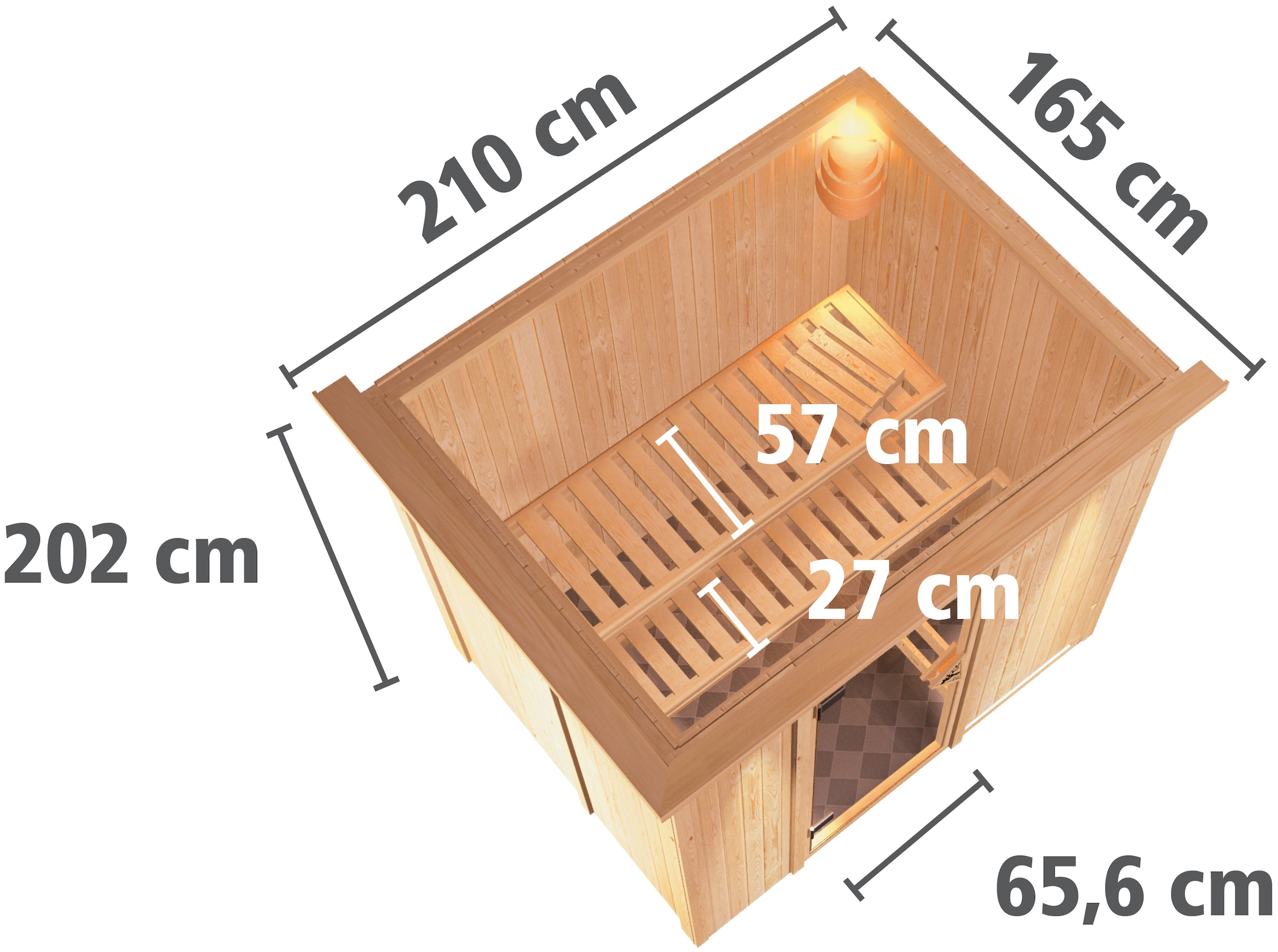 Karibu Sauna »Finja« Set,  Ofen 3,6 kW intgr. Strg