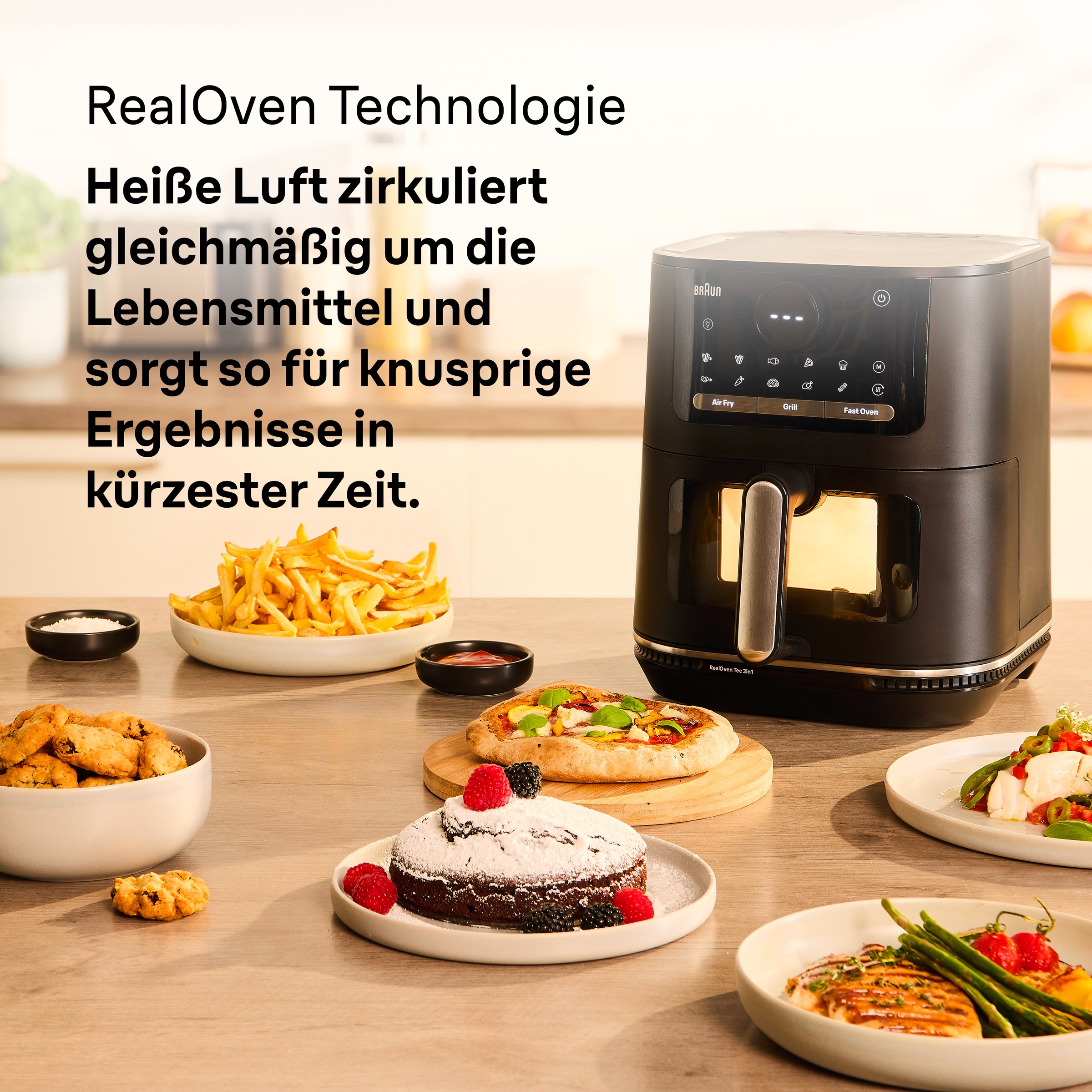 Braun Heißluftfritteuse »MultiFry HF 5073I BK schwarz«, 2000 W, mit Programmablaufanzeige und Restzeitanzeige