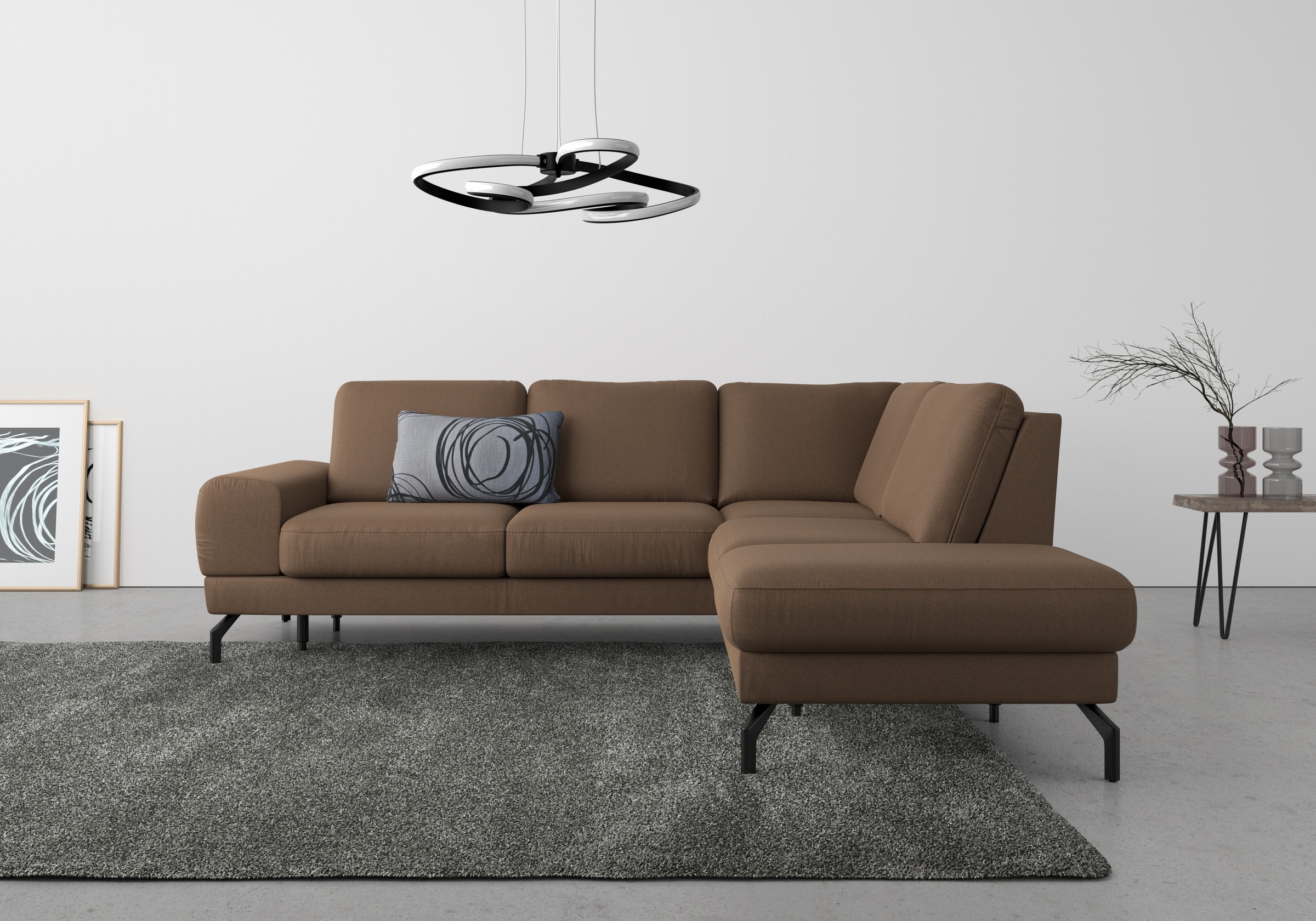 sit&more Ecksofa »Cinturo L-Form«, inklusive Sitztiefenverstellung und Federkern, Sitzhöhe 48 cm