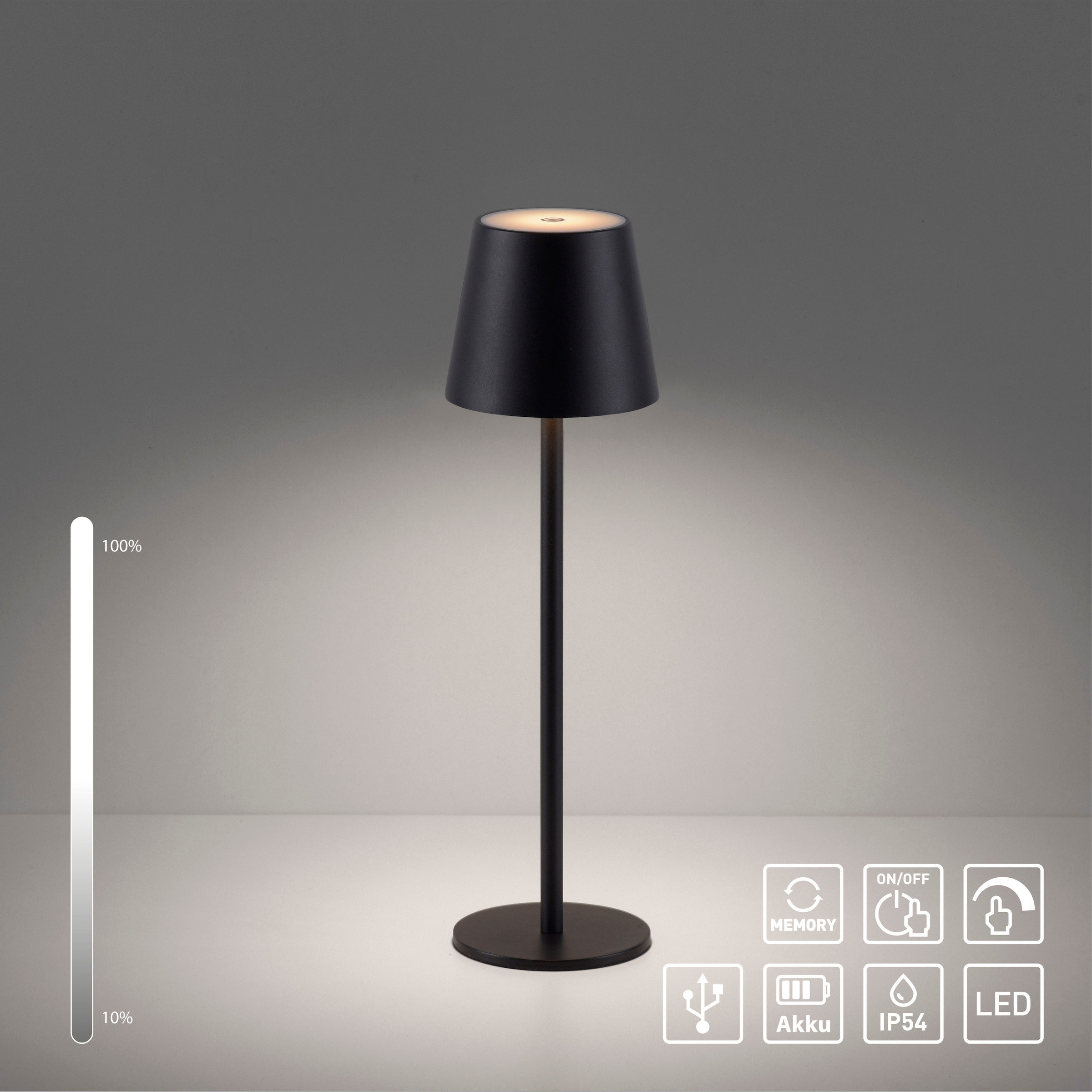 JUST LIGHT LED Tischleuchte »EURIA, 2er Set«, 1 flammig, Leuchtmittel LED-Board | LED fest integriert, LED Akku Tischlampe