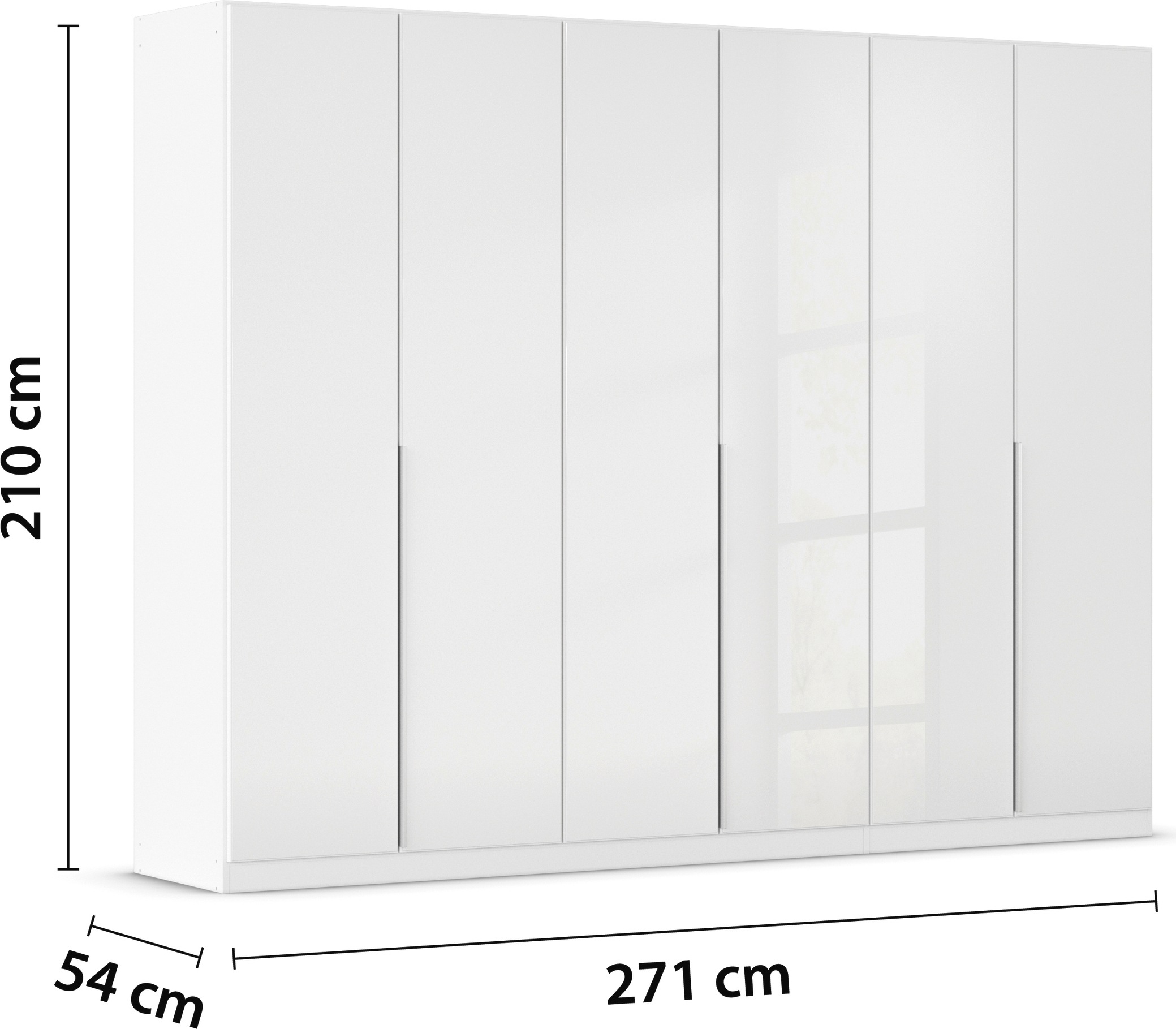 rauch Drehtürenschrank »Kleiderschrank Kleiderschränke Schrank Garderobe AGORDO mit Glasfront«, (in zwei Griff-Farben), durchdachte Innenausstattung, in 6 Breiten und 2 Höhen MADE IN GERMANY