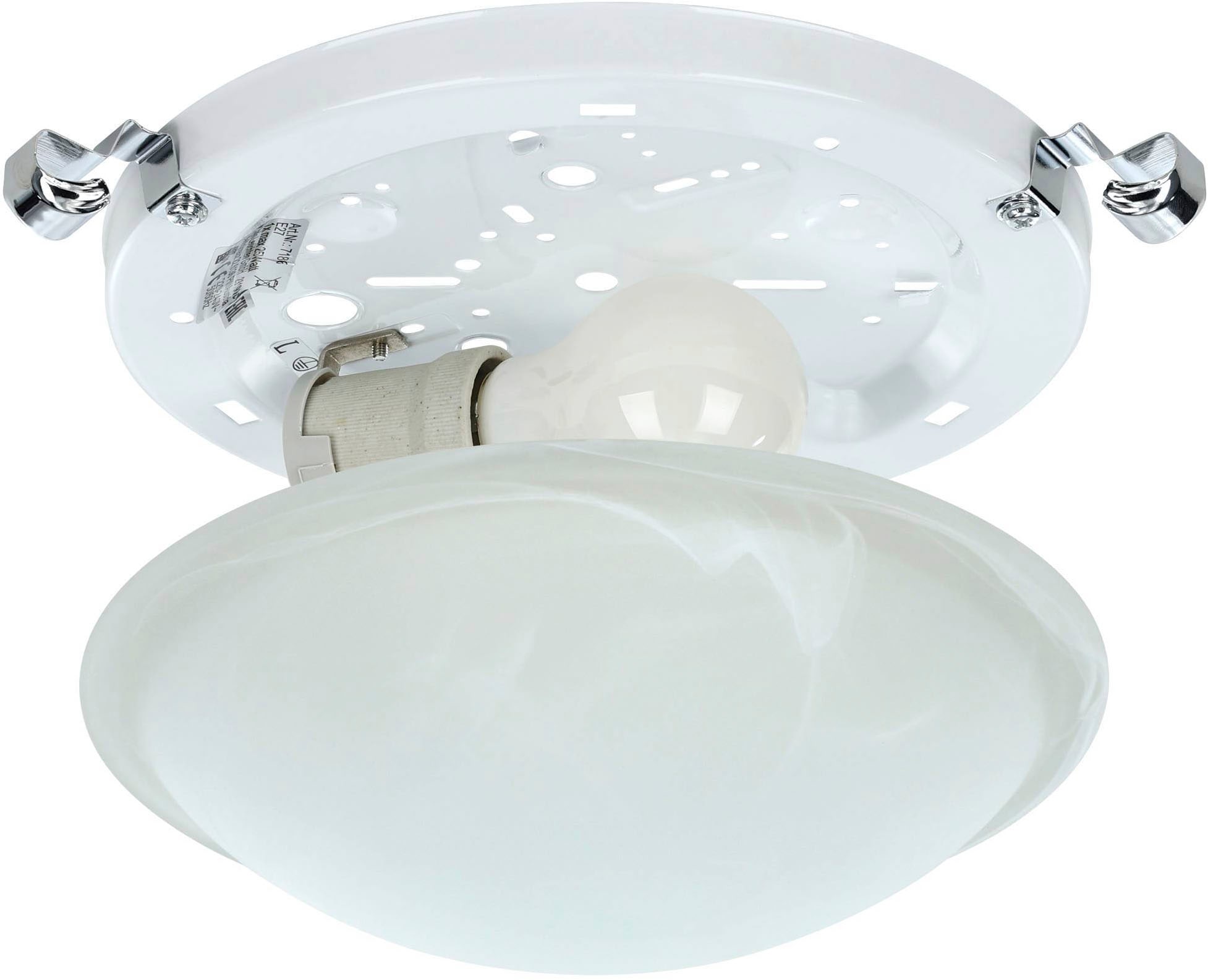 EGLO LED Deckenleuchte »SALOME Deckenlampe, Wohnzimmerlampe, Beleuchtung«, 1 flammig, Leuchtmittel E27 | ohne Leuchtmittel, Deckenleuchte klassisch, aus Metall und Alabaster-Glas, E27, Ø 30 cm