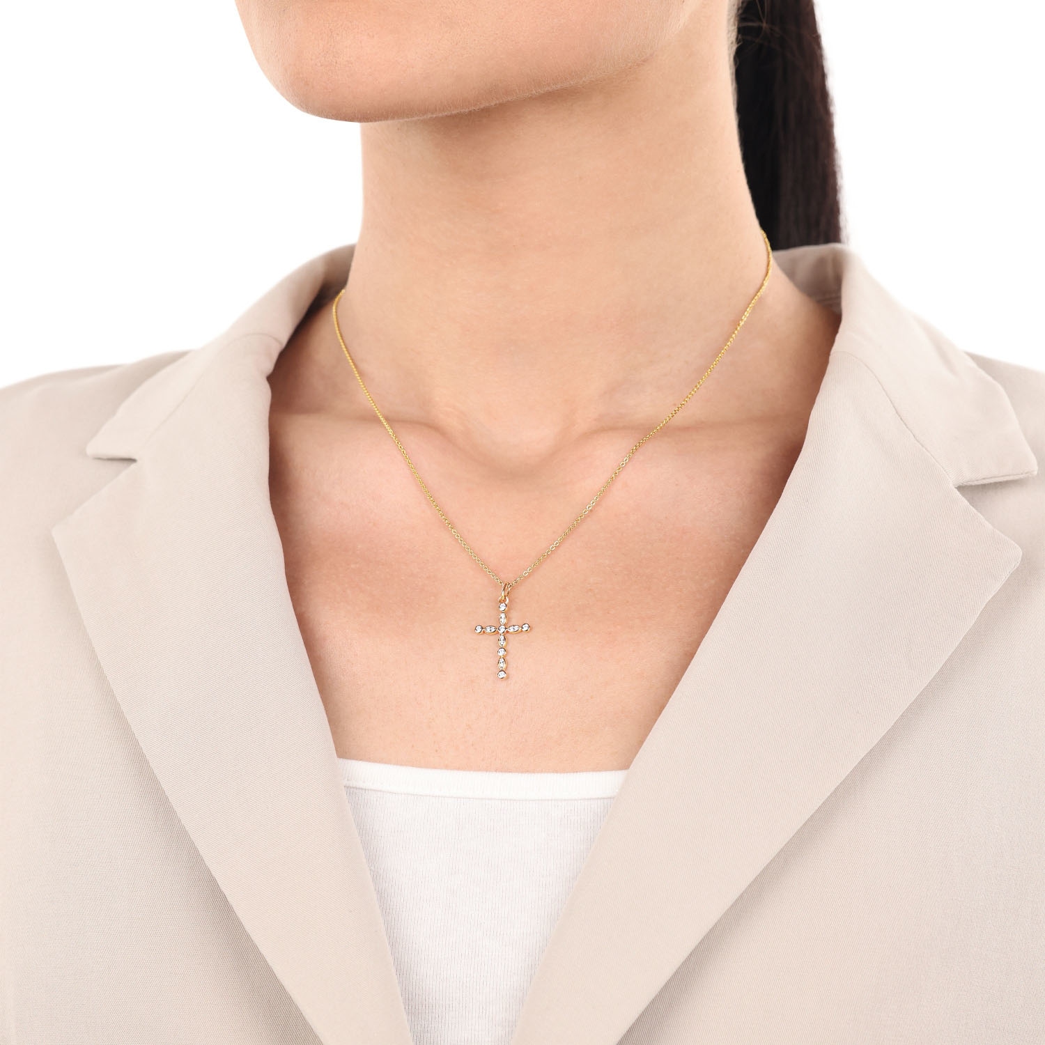 Amor Kreuzanhänger »2039036«  mit Zirkonia (synth.)