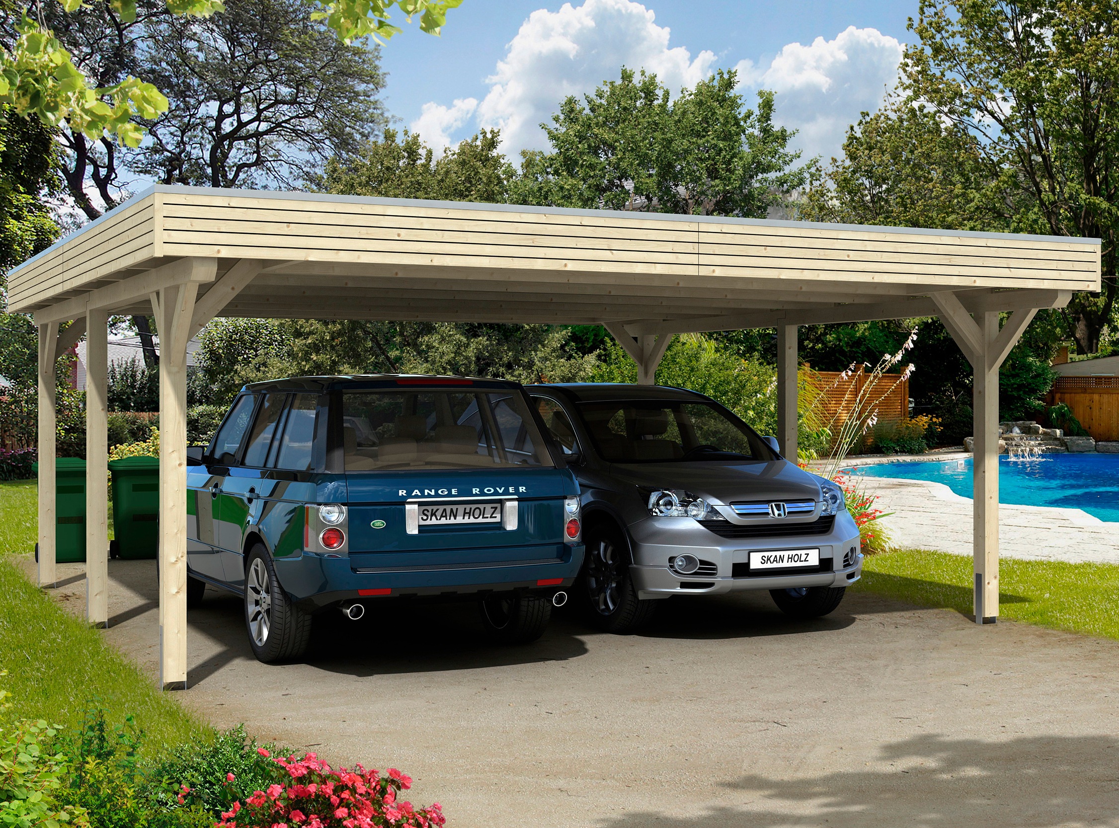 SKANHOLZ Doppelcarport »Spessart« 550 cm natur natur