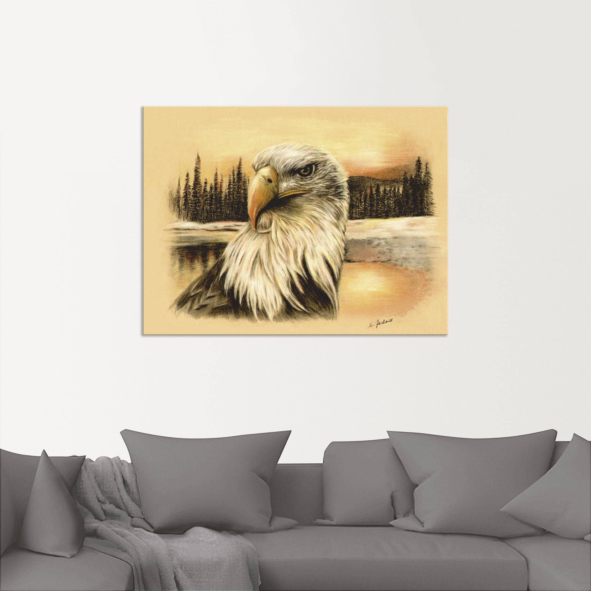 Artland Wandbild »Weißkopfseeadler handgemalt«, Vögel, (1 St.), als Alubild günstig online kaufen