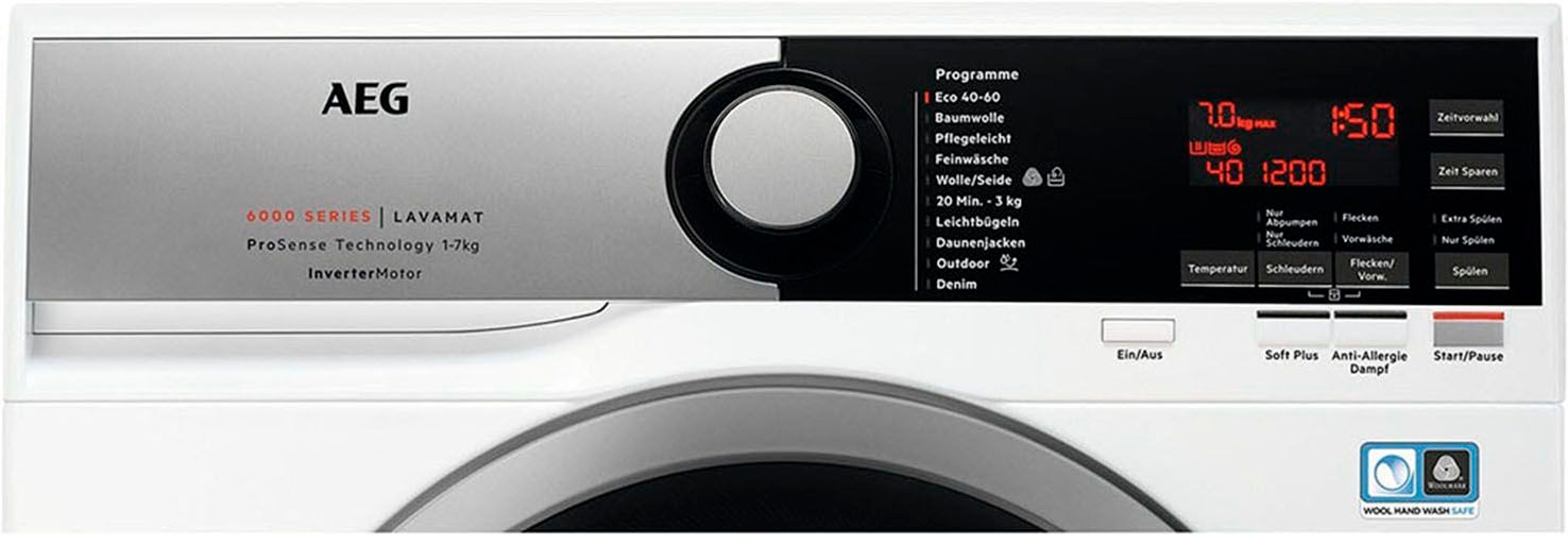 AEG Waschmaschine 6000 »L6SEA74470«, 7 kg, 1400 U/min, Serie 6000 im SlimDesign