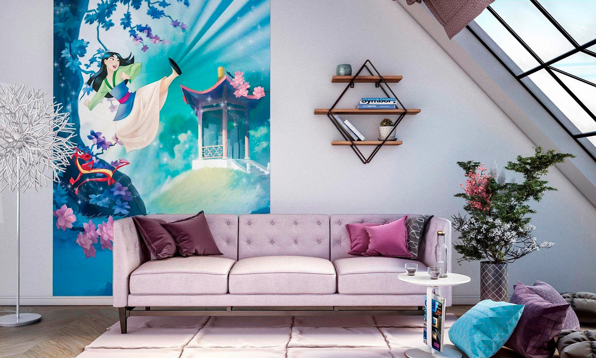 Komar Vliestapete »Digitaldruck Vlies - Mulan - Größe 200 x 250 cm«, bedruckt, Wohnzimmer, Schlafzimmer