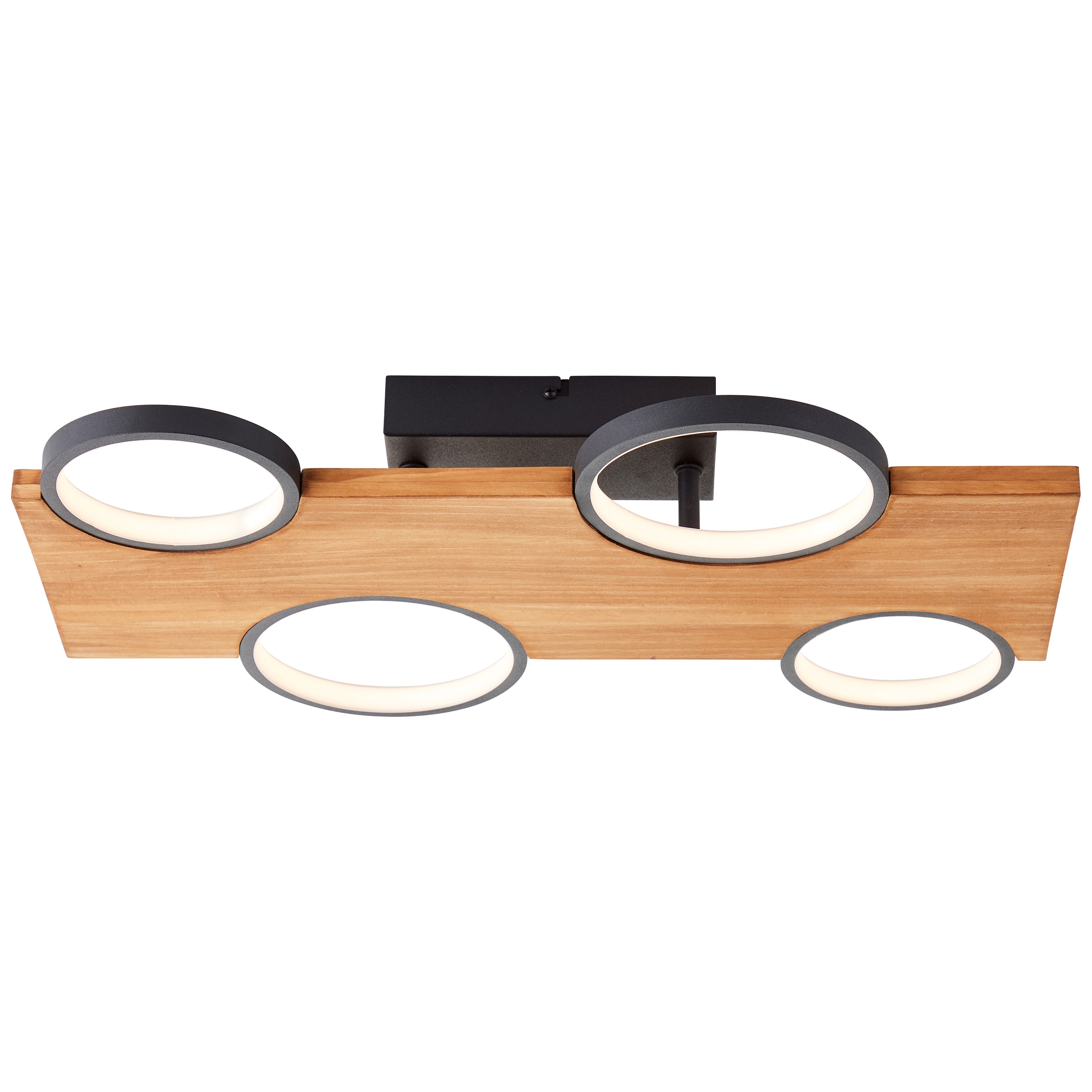 Brilliant LED Deckenleuchte »Cheesy«, 55 x 35 cm, 3400lm, 3000K, Holz/Metall, natur/schwarz