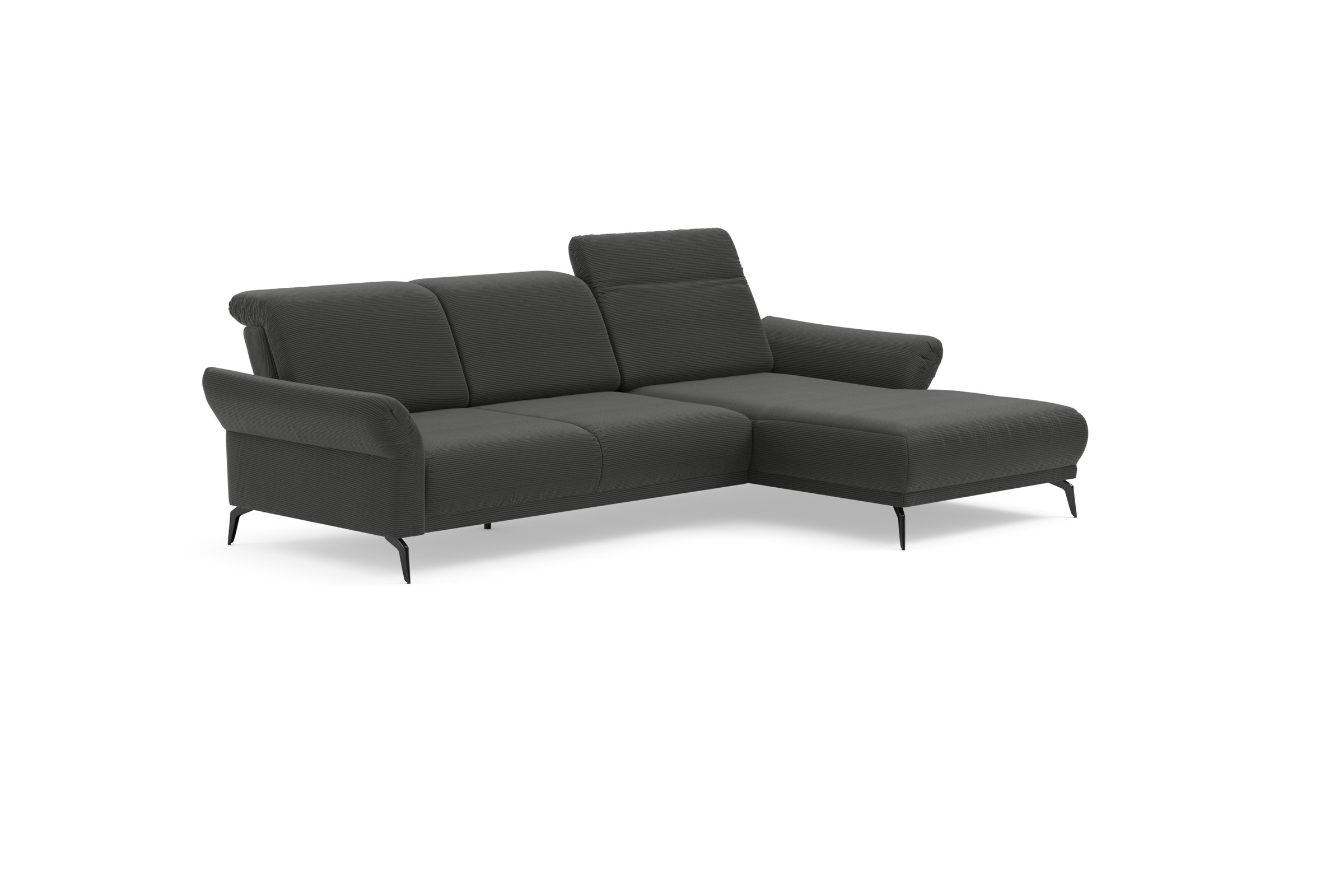 INOSIGN Ecksofa »Coco L-Form«, Sitztiefen-, Arm- und Kopfteilverstellung, Cord-Bezug, Fußhöhe 15 cm