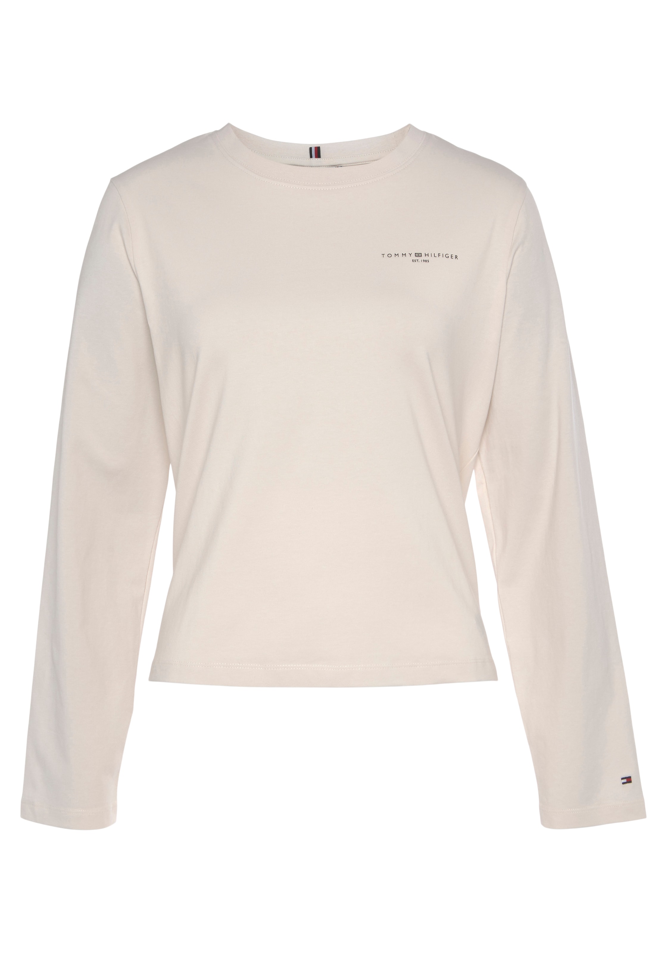 Tommy Hilfiger Langarmshirt »1985 REG MINI CORP LOGO C-NK LS«, mit  Logo-Schriftzug auf der Brust kaufen | Basic-Shirts