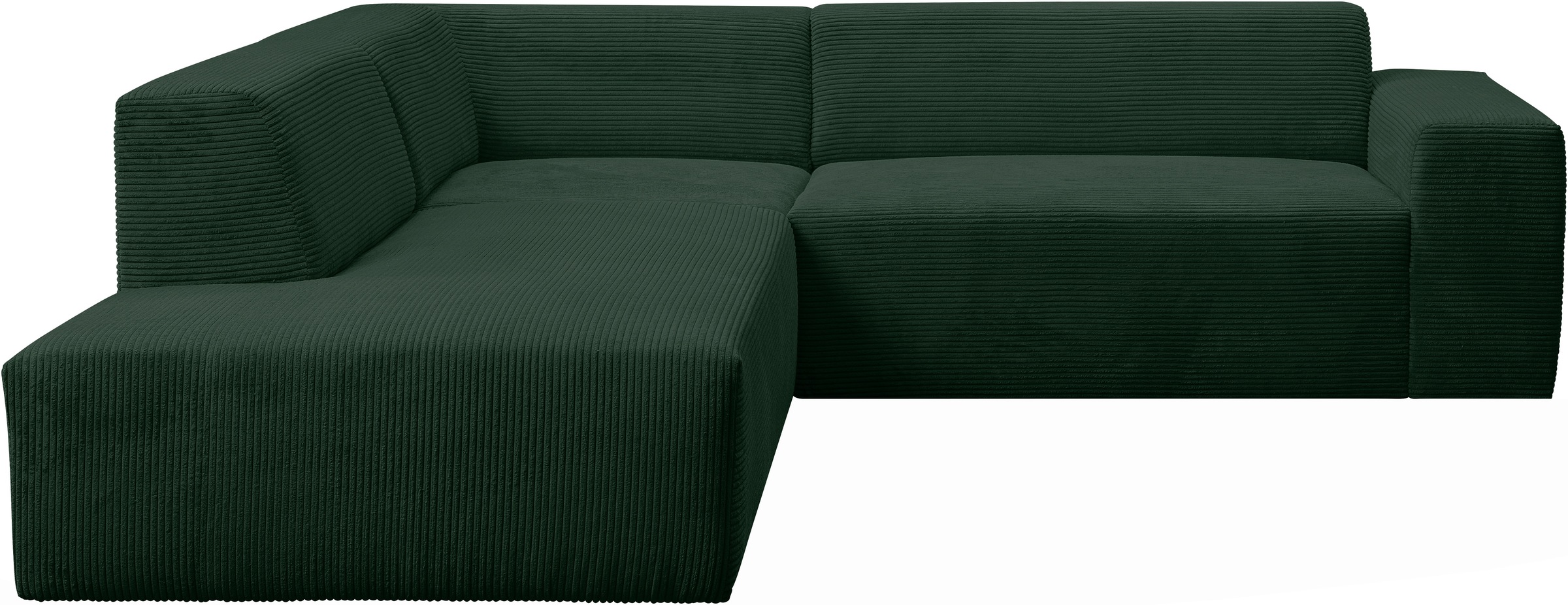 WERK2 Ecksofa »Zeus-M, tolles Sofa mit schönen Details, L-Form«, Curvy Trend Garnitur, urbane Optik, komfortable Wellenunterfederung