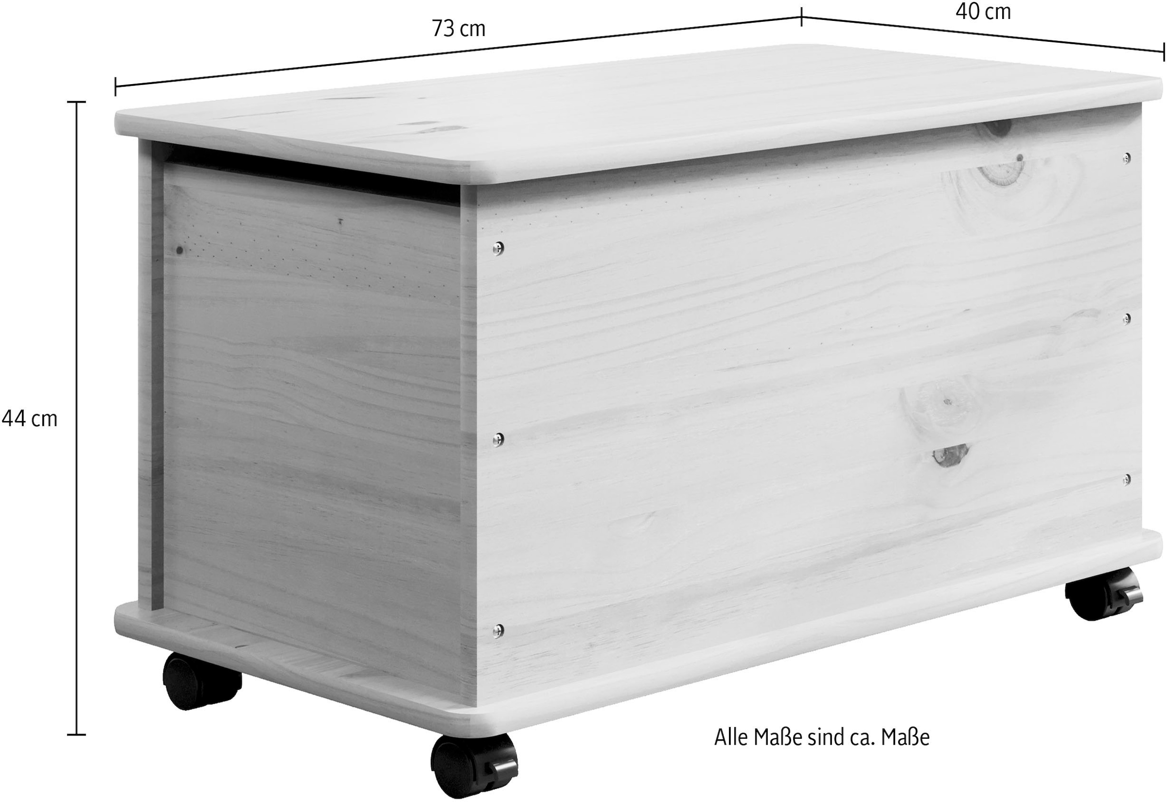 welltime Badkommode »Thale«, (1 St.), Aus lackiertem Massivholz - Auf Rollen - Maße (B/T/H) 73/40/44 cm