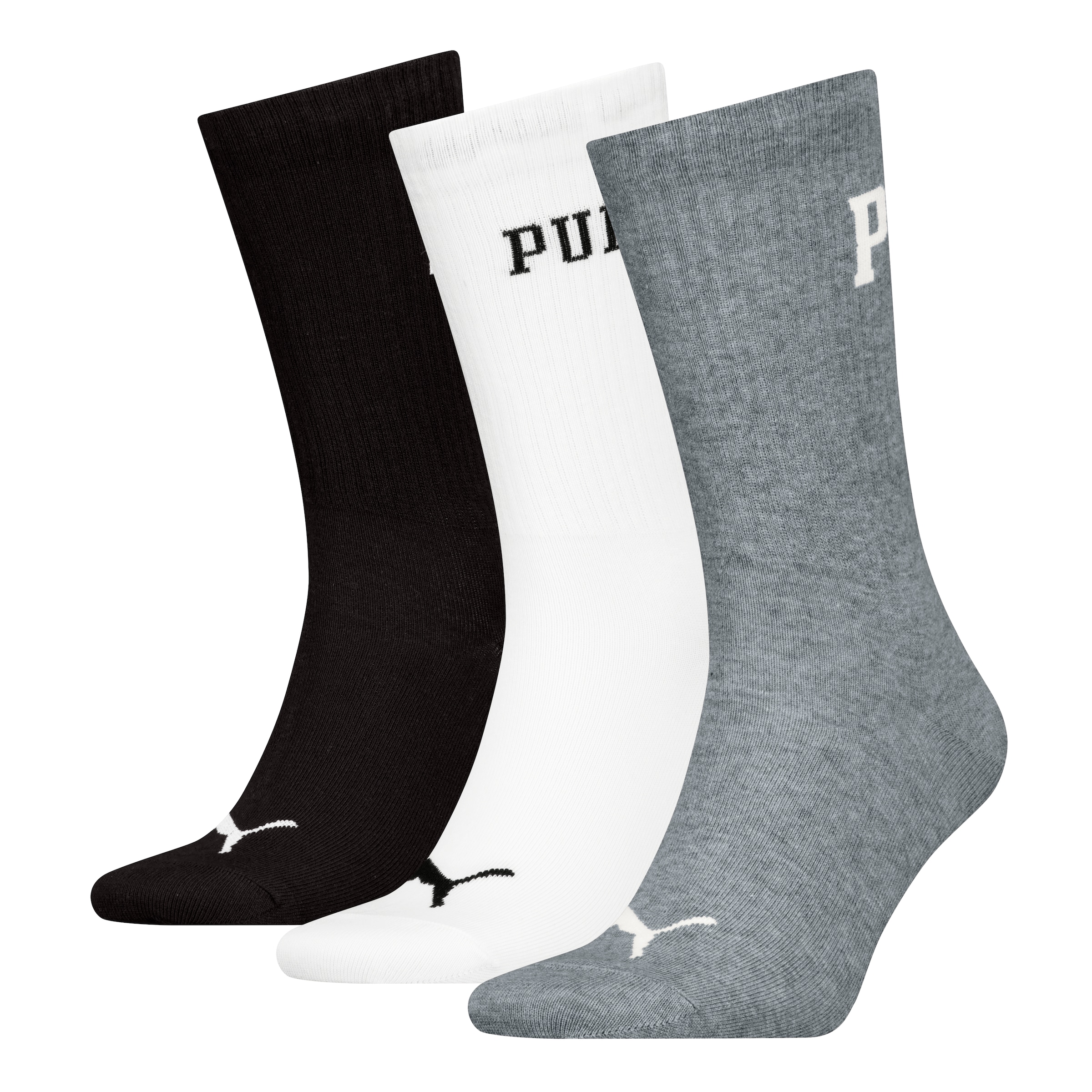 PUMA Socken, (3 Paar, 3er Pack), mit verstärkten Zehen und Fersen