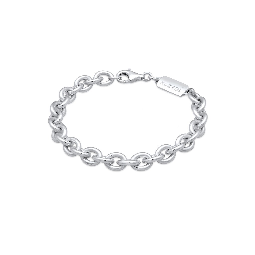 Kuzzoi Armband »Herren Rundanker Massiv 925 Silber«