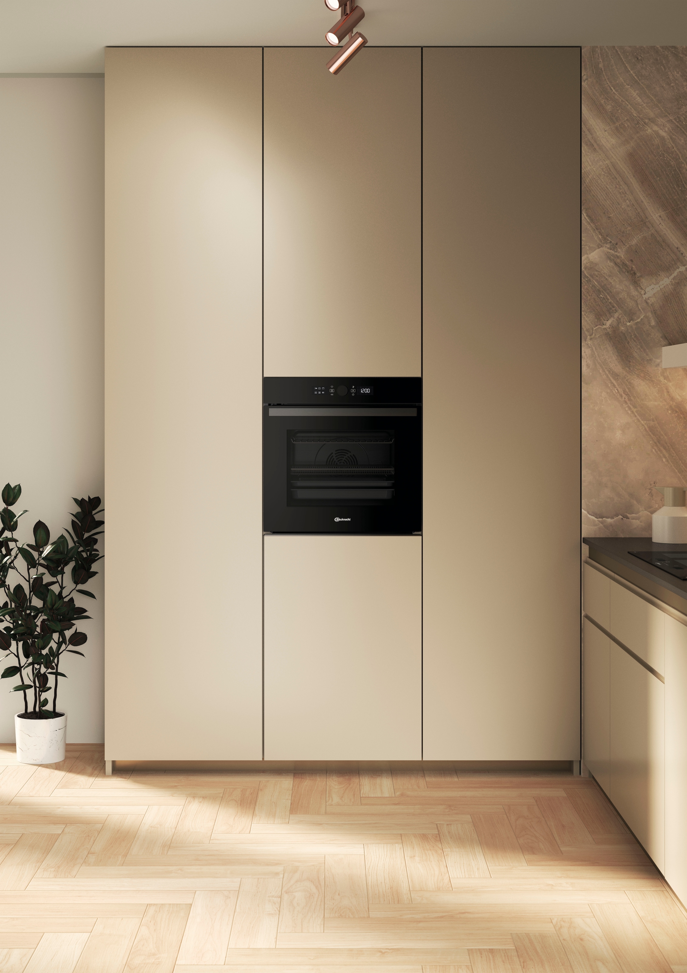 BAUKNECHT Pyrolyse Backofen  »BBI4S8PM1SK«, mit 1-fach-Teleskopauszug, Pyrolyse-Selbstreinigung, AirFry-Funktion, Pizzafunktion, 1-fach-Teleskopauszug, Gentle Steam