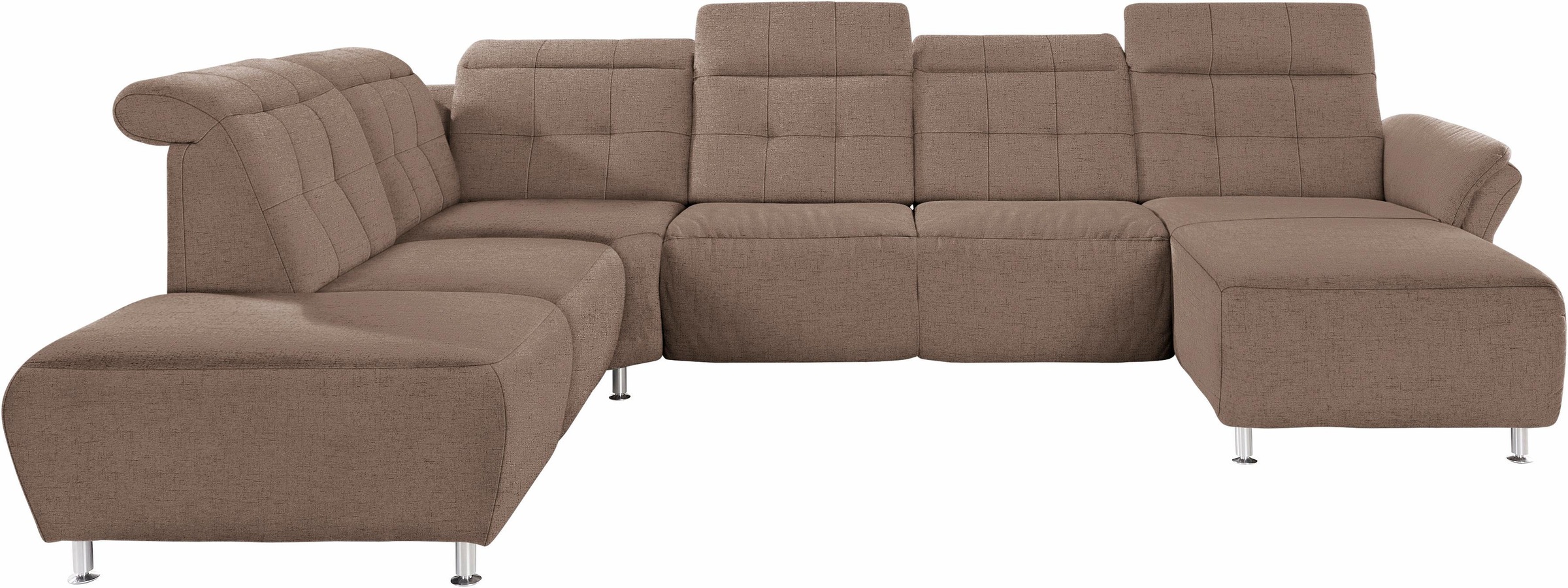 Places of Style Wohnlandschaft »Manhattan U-Form«, 2 Sitze mit elektrischer Relaxfunktion, verstellbare Armlehnen