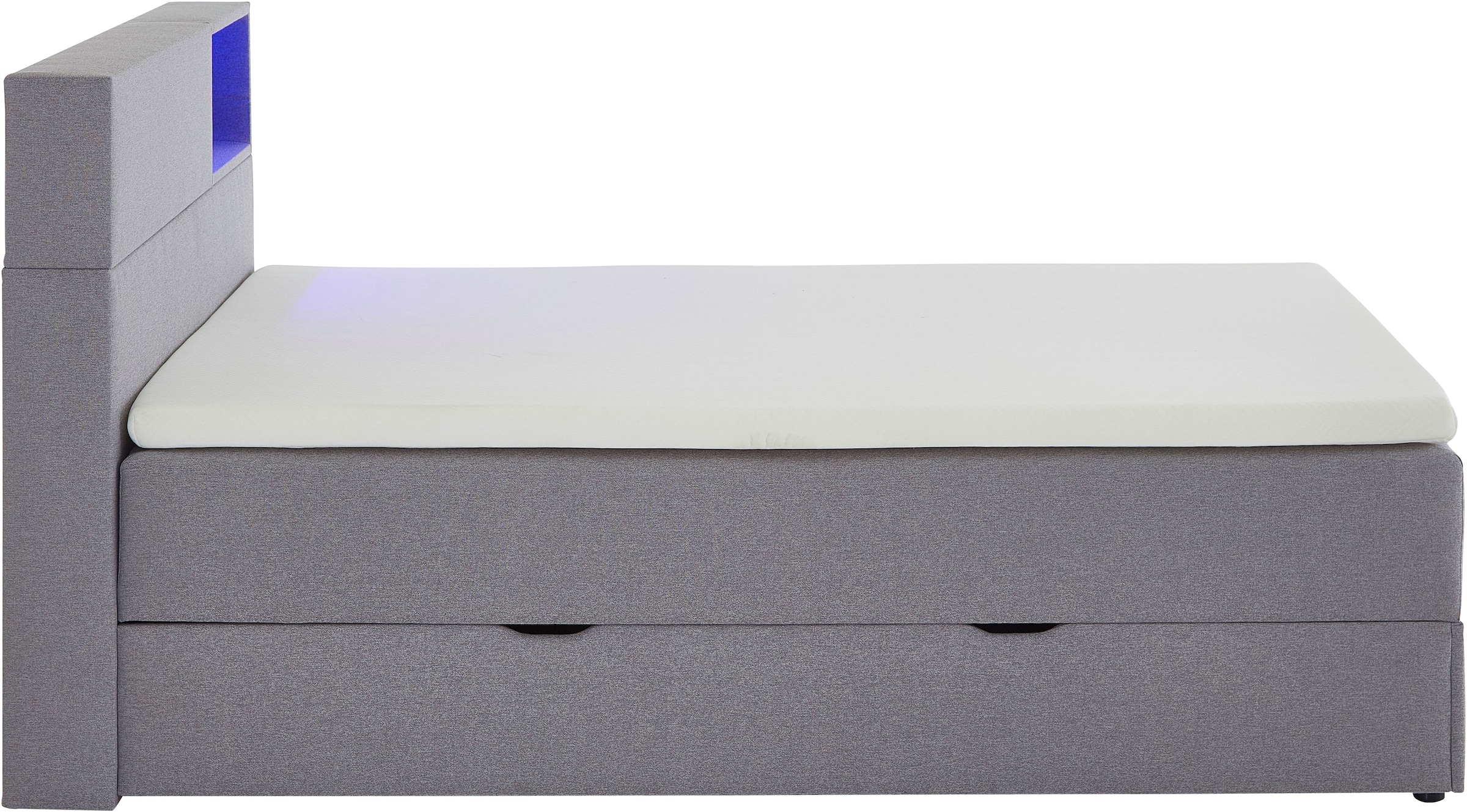 meise.möbel Boxspringbett »Caja mit Bettkasten und Topper«, mit LED ausgestattetes Ablagefach im Kopfteil
