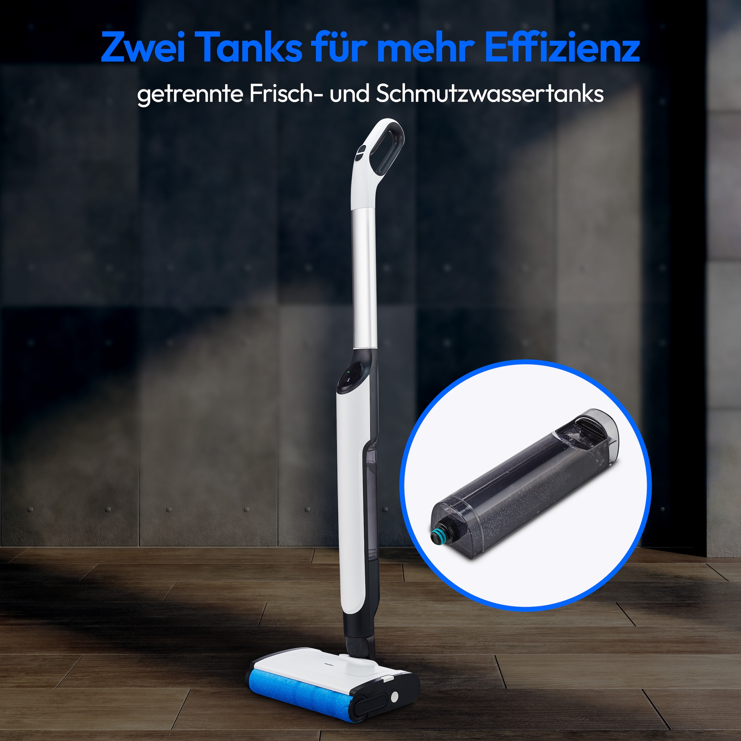 Medion® Akku-Bodenstaubsauger »H10 (MD 11319), Frisch und Schmutzwassertank, Selbstreinigungsfunktion«, LED-Display, bis zu 45 min Laufzeit, geeignet für alle Hartböden