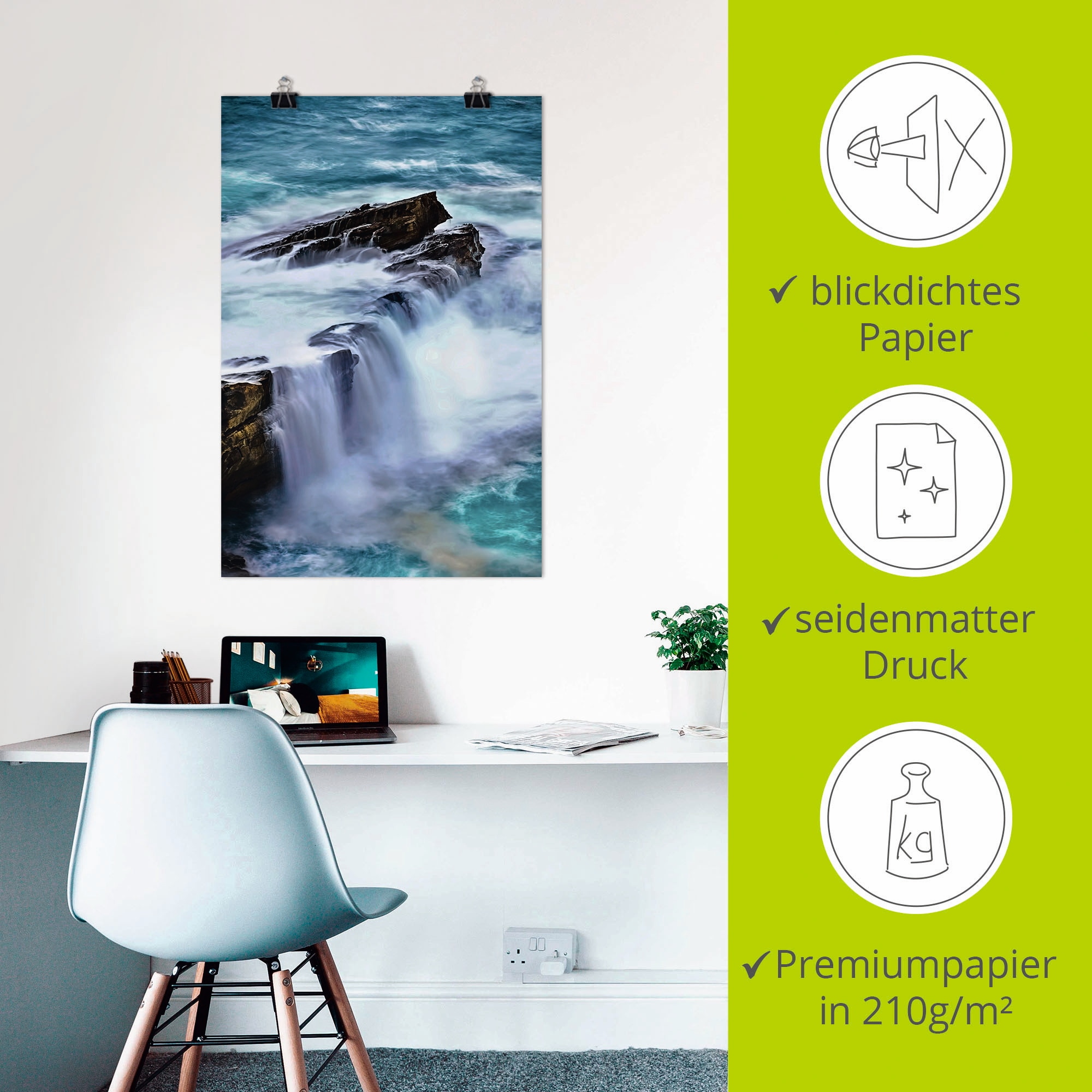 Artland Poster »Atlantikbrandung in Nordspanien«, Küste, (1 St.), als Alubild, Leinwandbild, Wandaufkleber oder Poster in versch. Größen