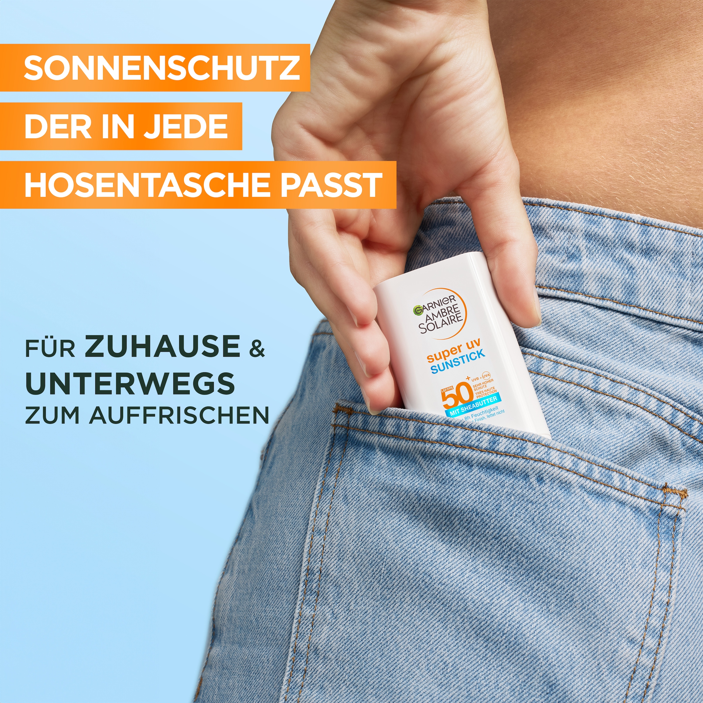 GARNIER Sonnenschutzstift »AMBRE SOLAIRE SUPER UV SUNSTICK LSF 50+« mit Sheabutter, fettet nicht