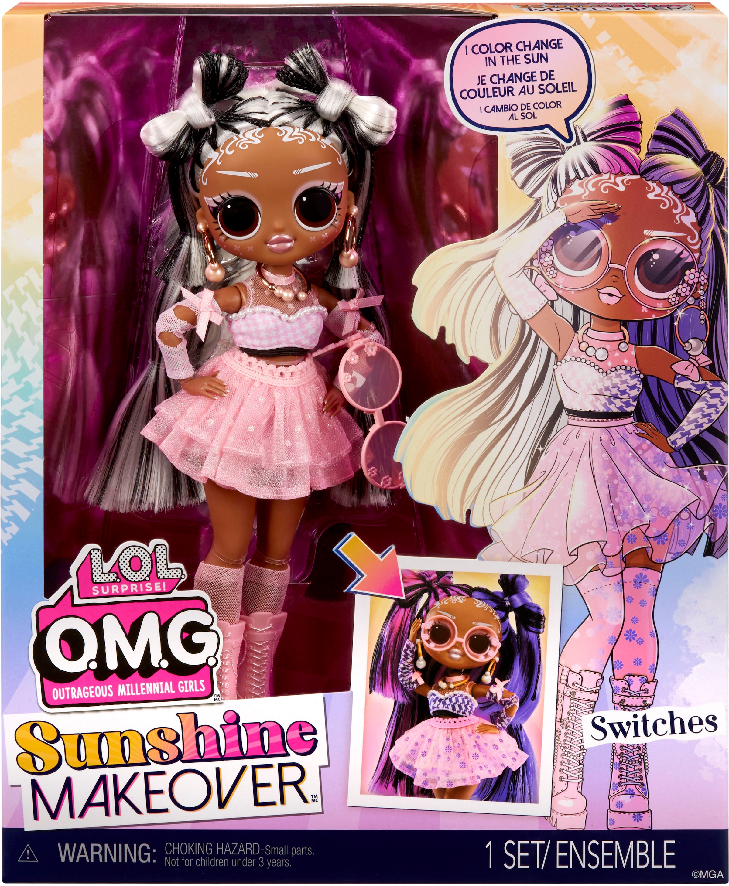 L.O.L. SURPRISE! Anziehpuppe »OMG Sunshine Color Change - Switches«, mit UV-Farbwechsel