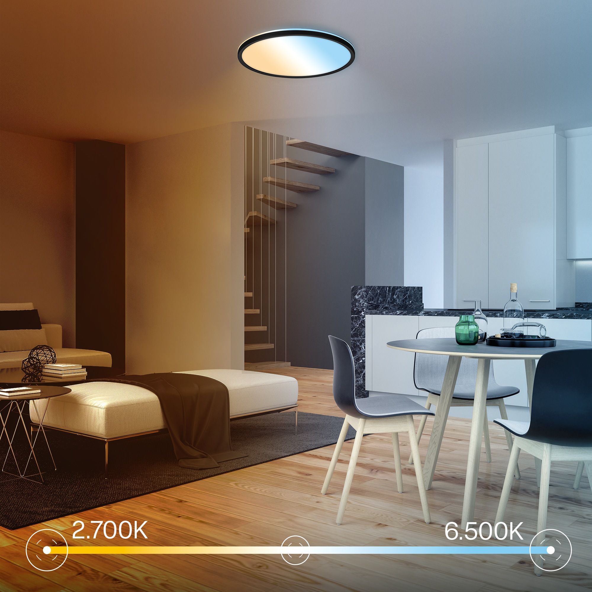 B.K.Licht LED Panel »SHALLOW« LED-Board 1 Stk. warmweiß - kaltweiß 42x3 cm, Badlampe, Badezimmer, Küche, Wohnzimmer