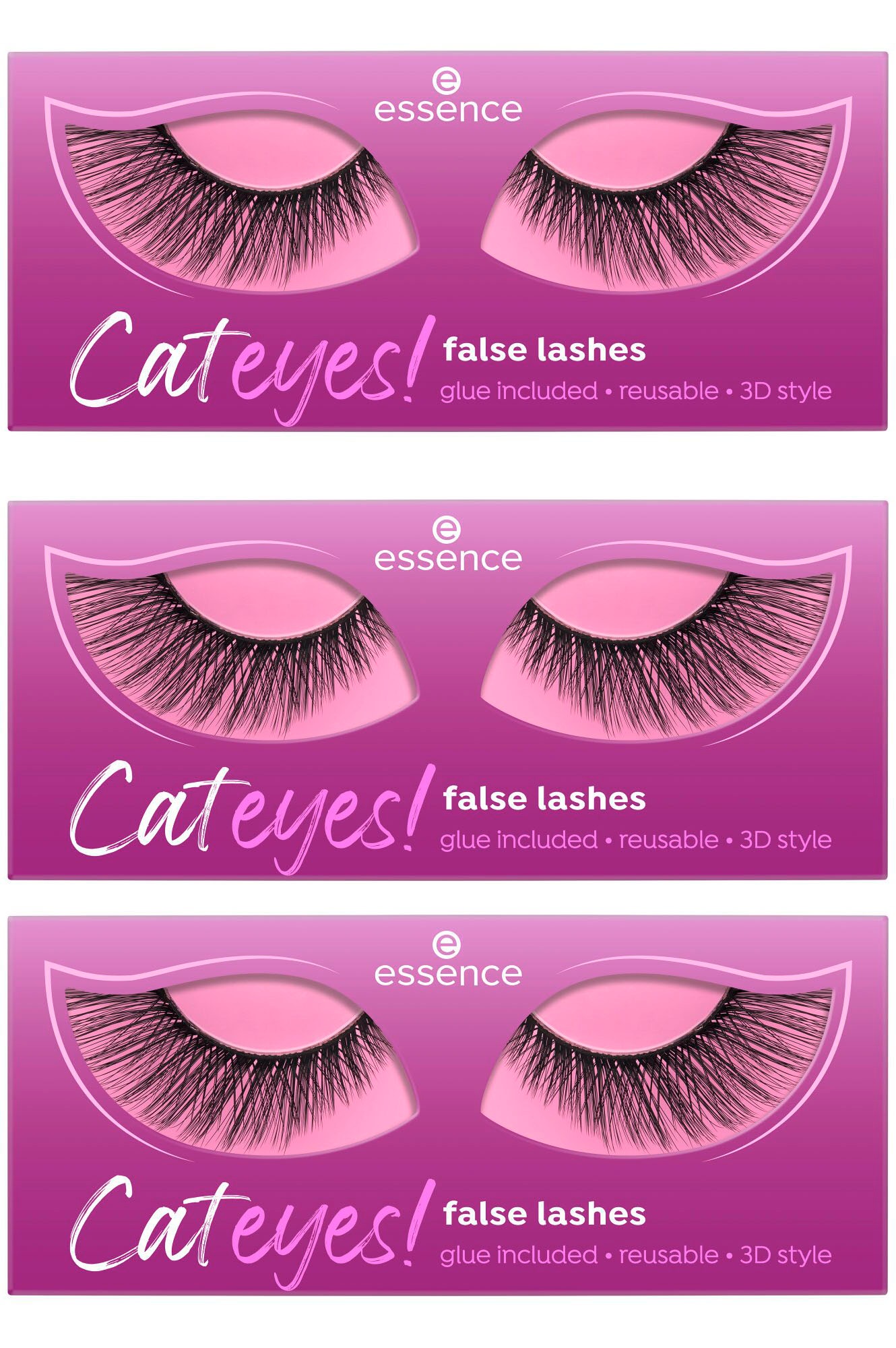 ESSENCE Bandwimpern »Cateyes! false lashes« mit Katzenaugen-Effekt schwarz Einfaches Anbringen mit dem mitgelieferten Kleber