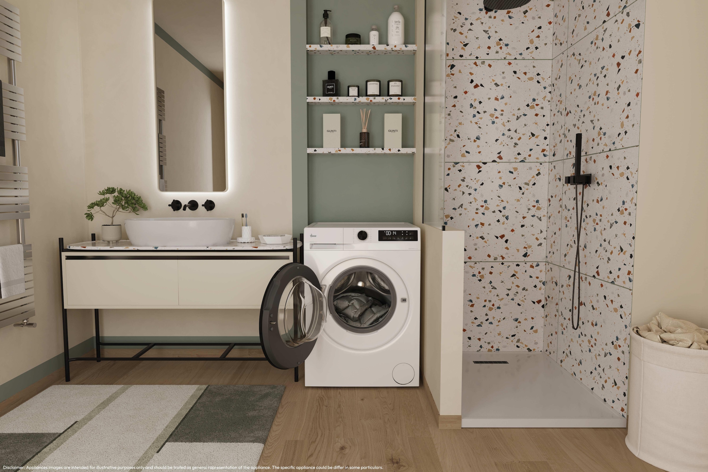 Hoover Waschtrockner »HGWDQ485SB6-84« 8 kg /5 kg 72 dB(A) Vielseitige Kurzprogramme