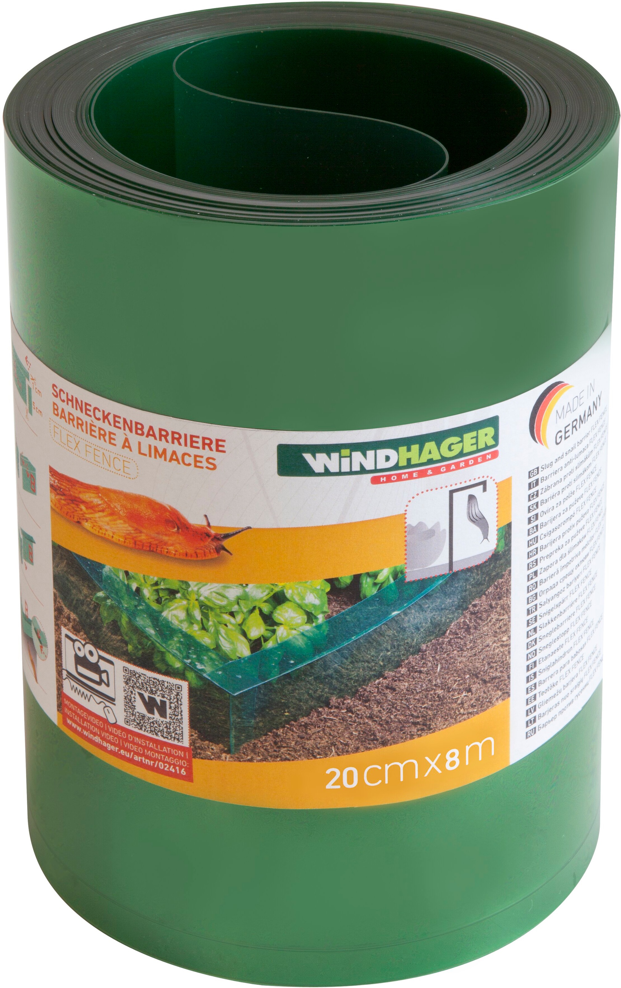 Windhager Schneckenkante "aus PET, Schneckenbarriere 20 cm x 8 m", grün