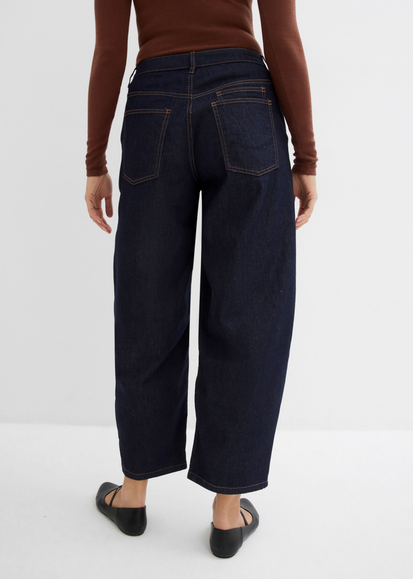 bonprix Stretch-Jeans mit Stretch-Anteil, lockere Passform, verkürzte Balloon Leg