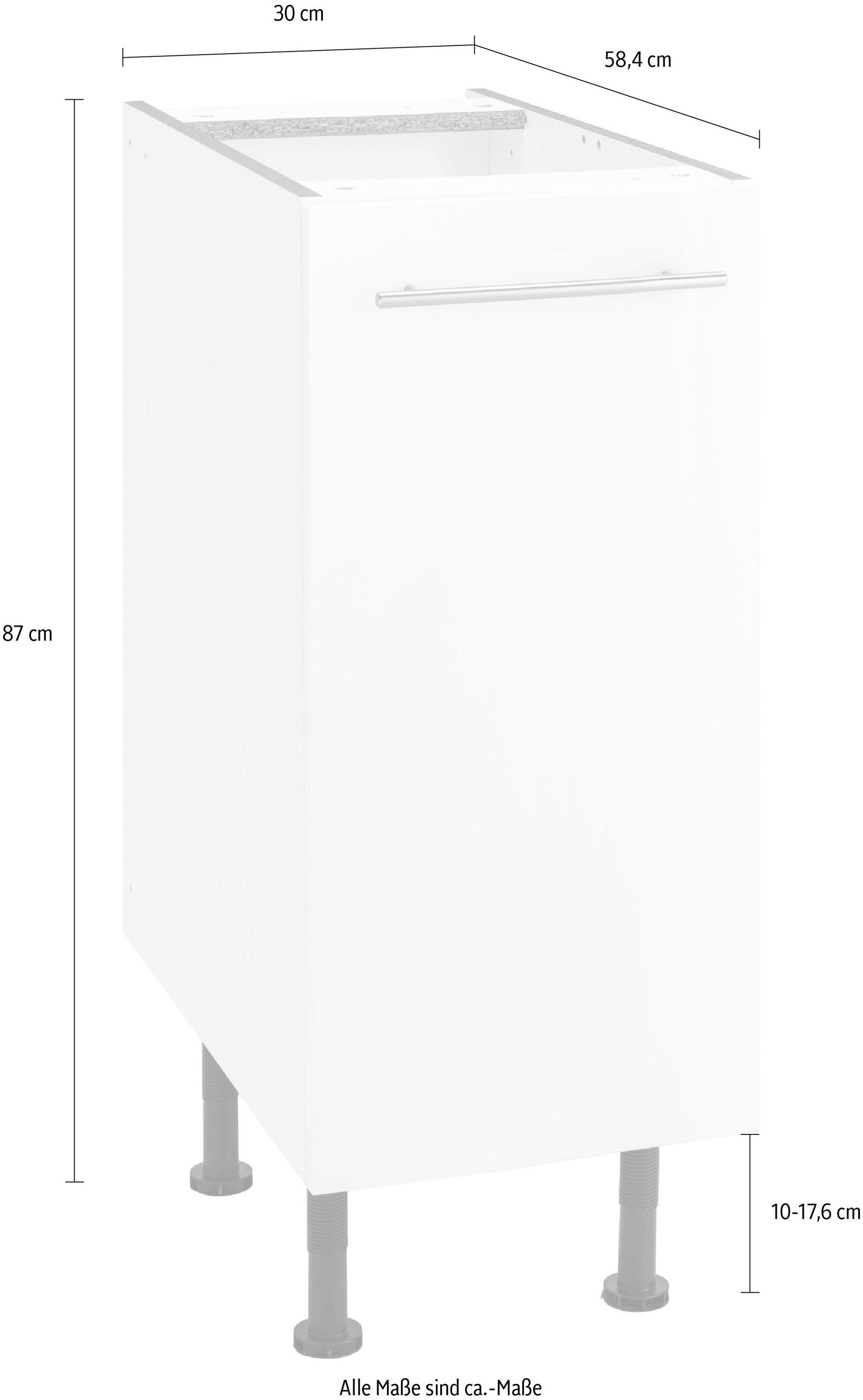 OPTIFIT Unterschrank »Bern«, 30 cm breit, mit 1 Tür mit höhenverstellbaren  Füßen, mit Metallgriff auf Rechnung bestellen