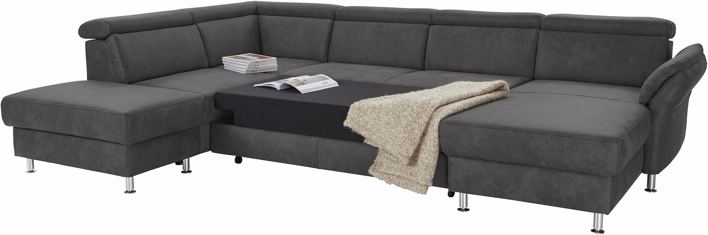 sit&more Wohnlandschaft »Avignon U-Form«, wahlweise mit Bettfunktion und Stauraum, inklusive Kopfteilverstellung