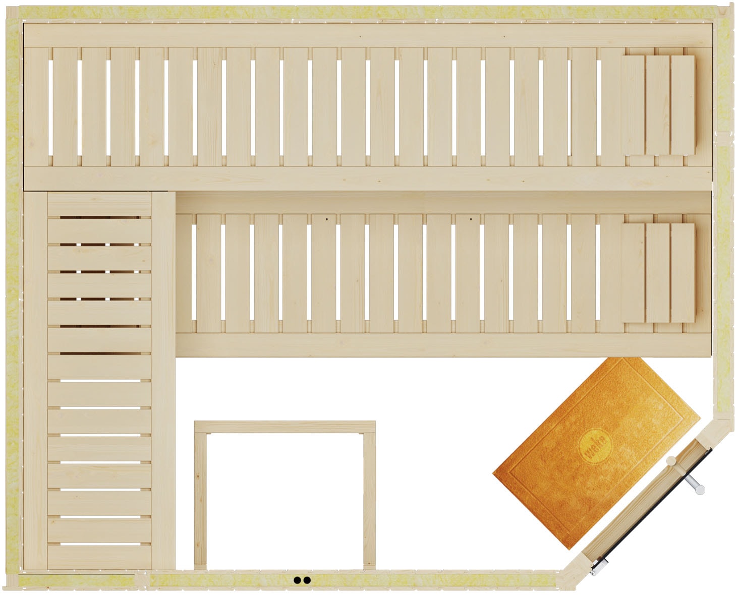 weka Sauna »Element-Ecksauna VARBERG 4« vorgefertigte Elemente, moderne Ganzglastür