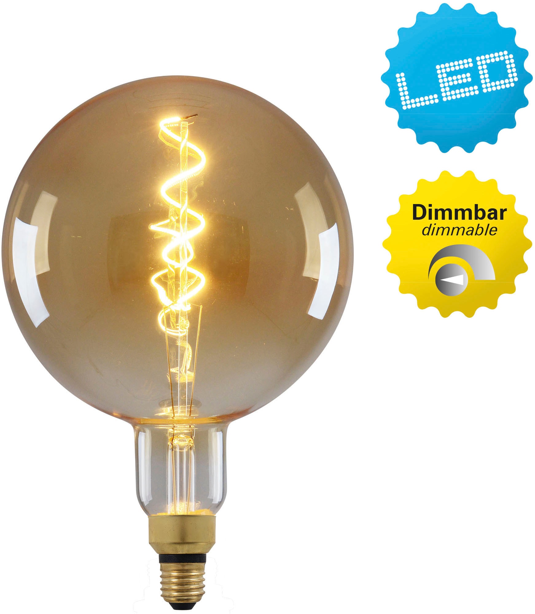 näve LED-Leuchtmittel »Dilly Max«, E27, 1 St., Filament warmweiß LED E27/5W dimmbar 2200K 280lm D: 20cm H: 30cm
