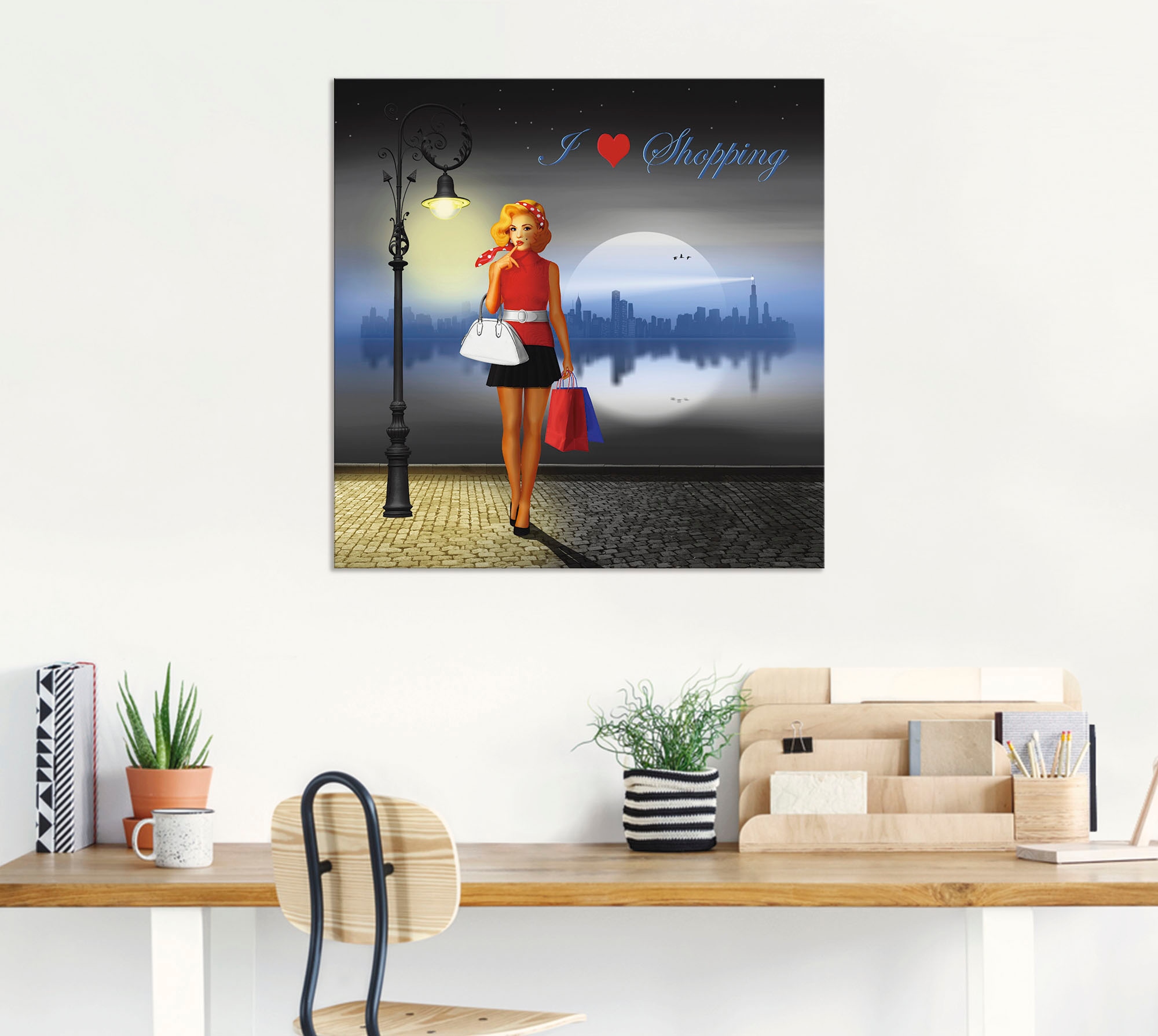 Artland Wandbild »Ich liebe Einkaufen«, Mode, (1 St.), als Alubild, Outdoorbild, Poster in verschied. Größen