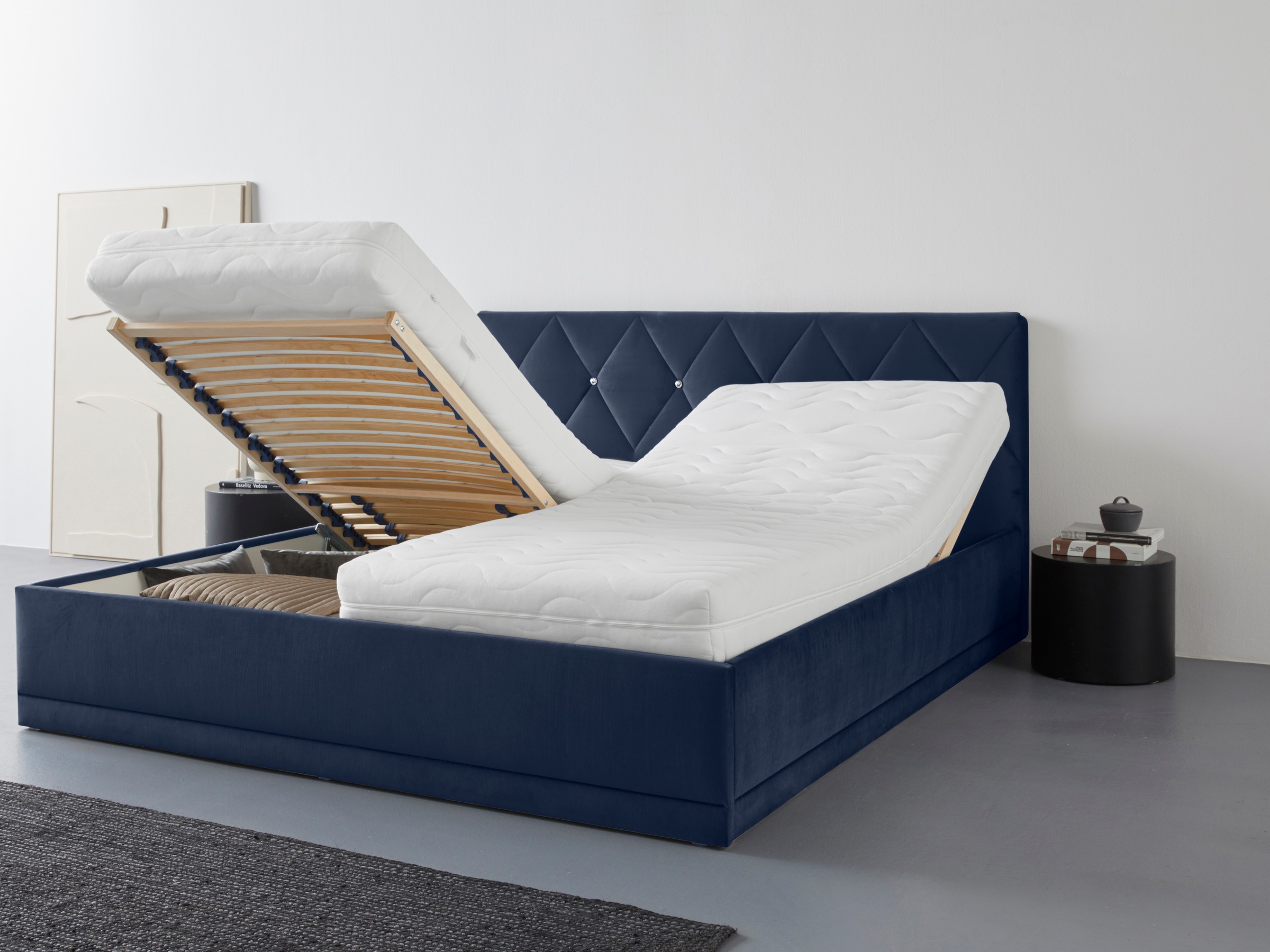 Westfalia Schlafkomfort Polsterbett "Adamas" auch mit Bettkasten, Knopfheft günstig online kaufen