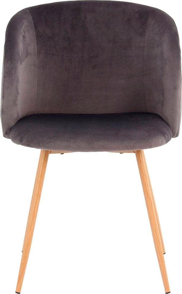 Kayoom Polsterstuhl »Stuhl Celina 110 2er-Set Grau,samtweicher Bezug in moderner Farbgebung« (Set) 2 Stk.samtweicher Bezug, bequem, zeitlos, Hingucker in jedem Wohnbereich