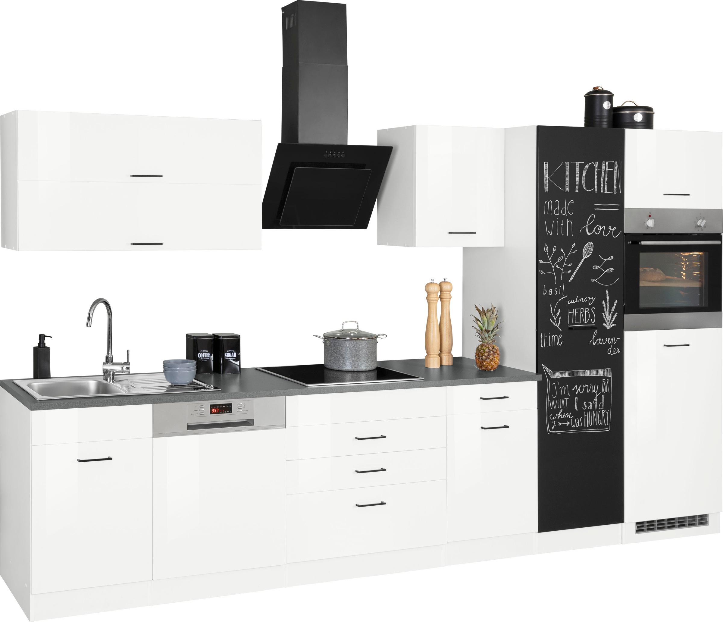 KOCHSTATION Küchenzeile »KS-Trier«, ohne E-Geräte, Breite 350 cm